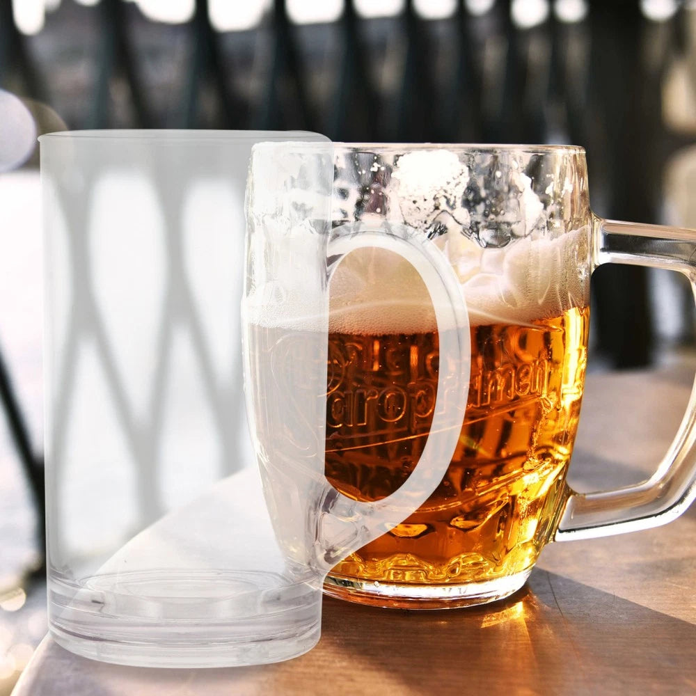 Set of 2 Transparent Beer Mug Water Glass Mugs Drinking Cup Clear | eBay