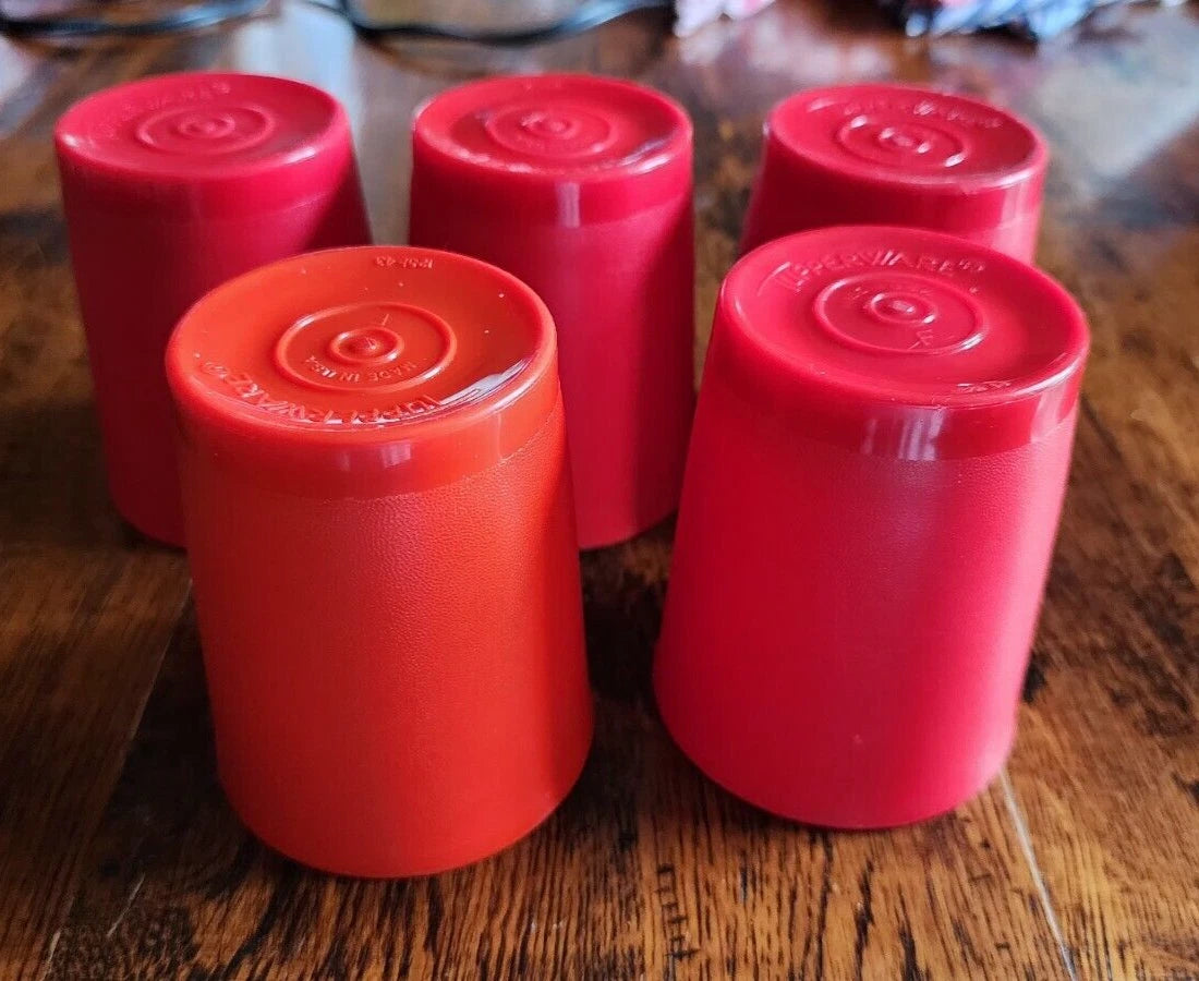 5 Vintage Tupperware 1251 Kids Juice Cup 6oz Tumbler Red Orange 3 1/4" | eBay