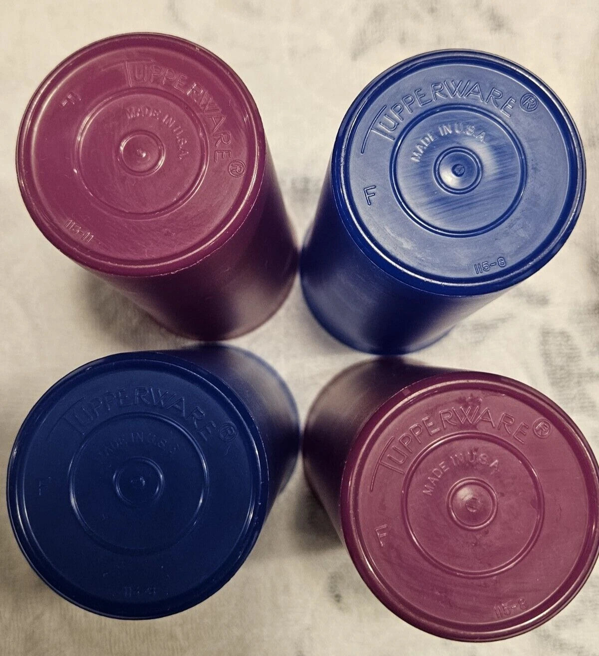Tupperware 115 Stackable Jewel Tone Blue- Raspberry Tumblers 12oz Cups Lot of 4 | eBay