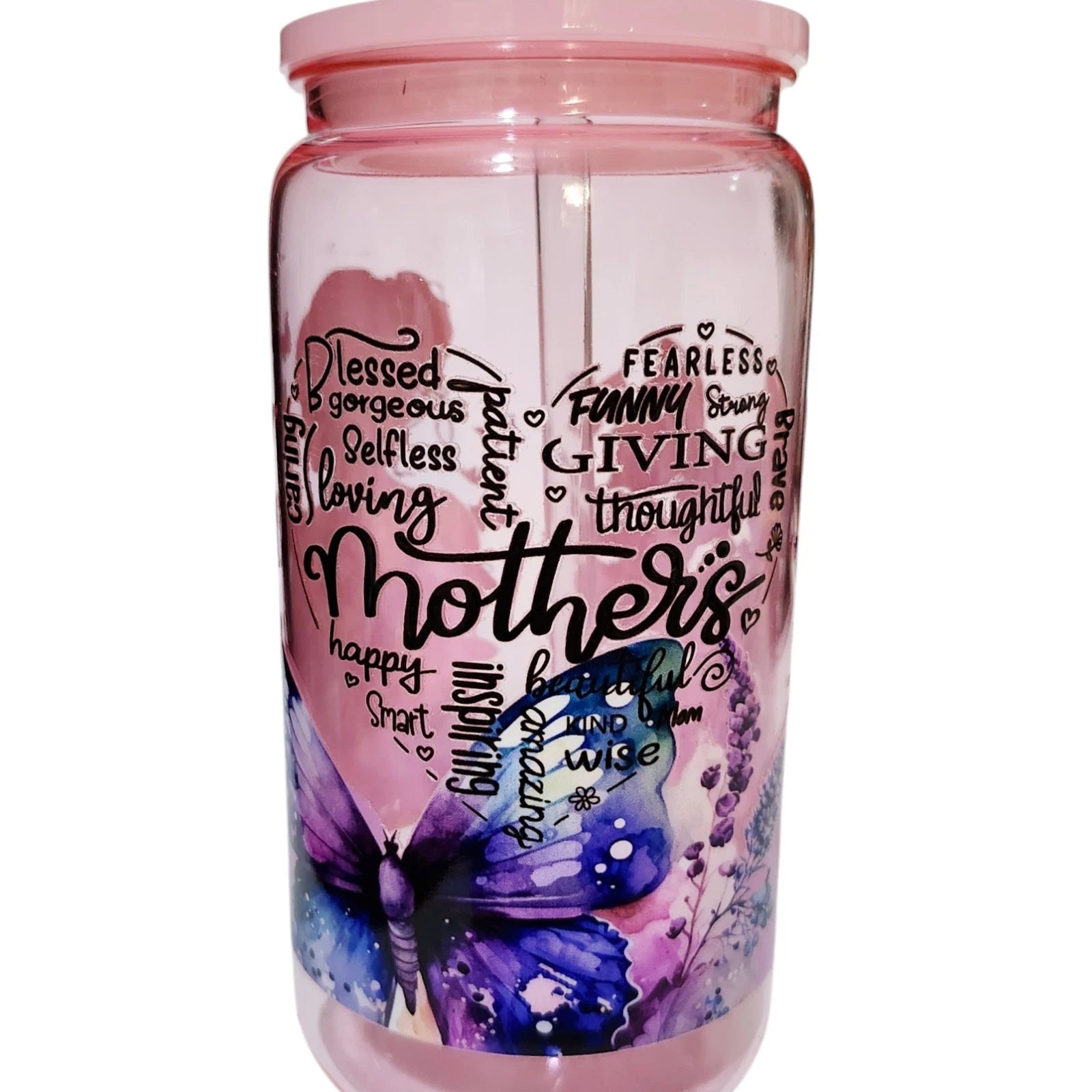 Butterflies Mother Inspiring Words Acrylic Plastic Tumbler Cup 16oz Pink | eBay