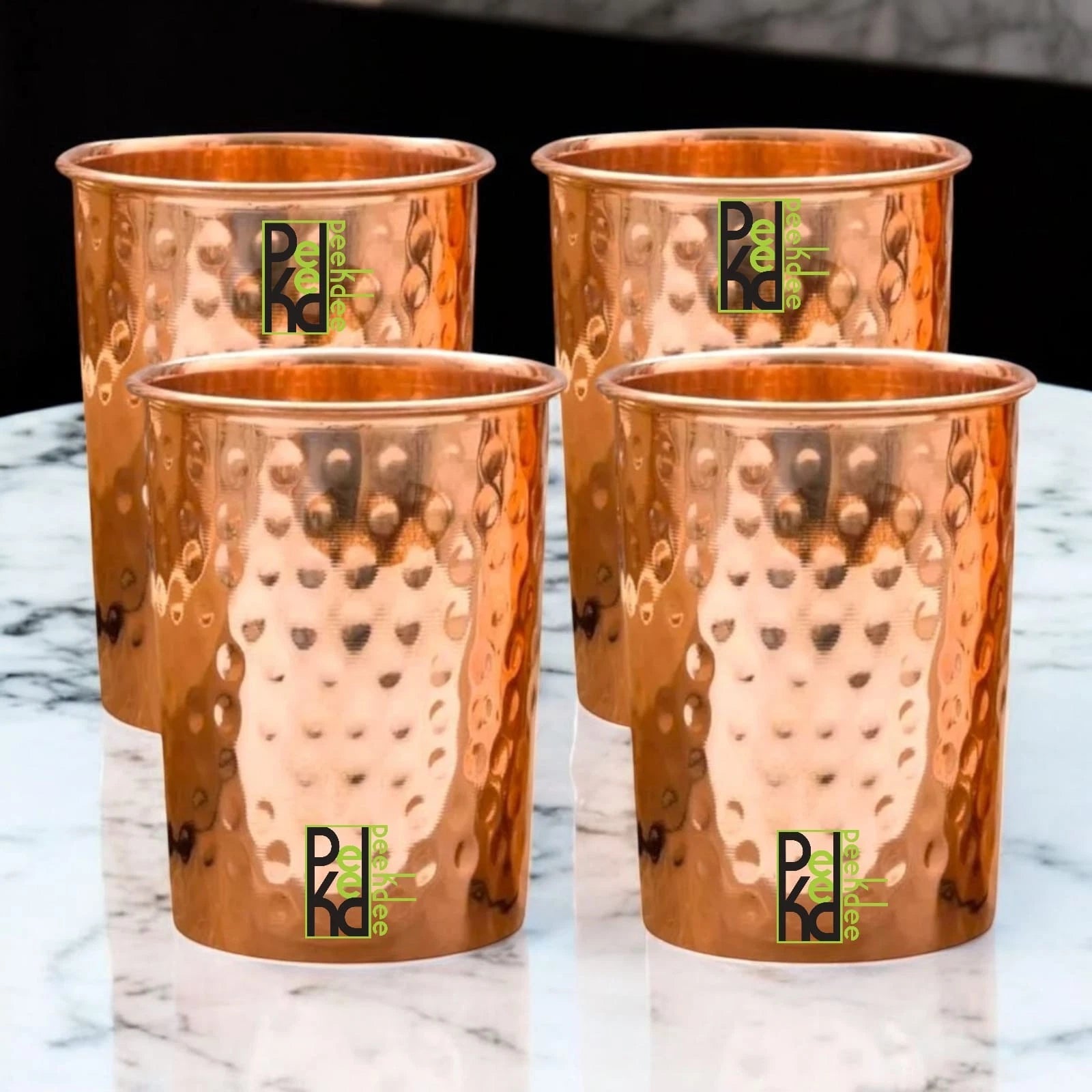 Pure Copper Hammered Tumbler 300ML Ayurvedic Drinking Glass For Water Set Of 6 | eBay