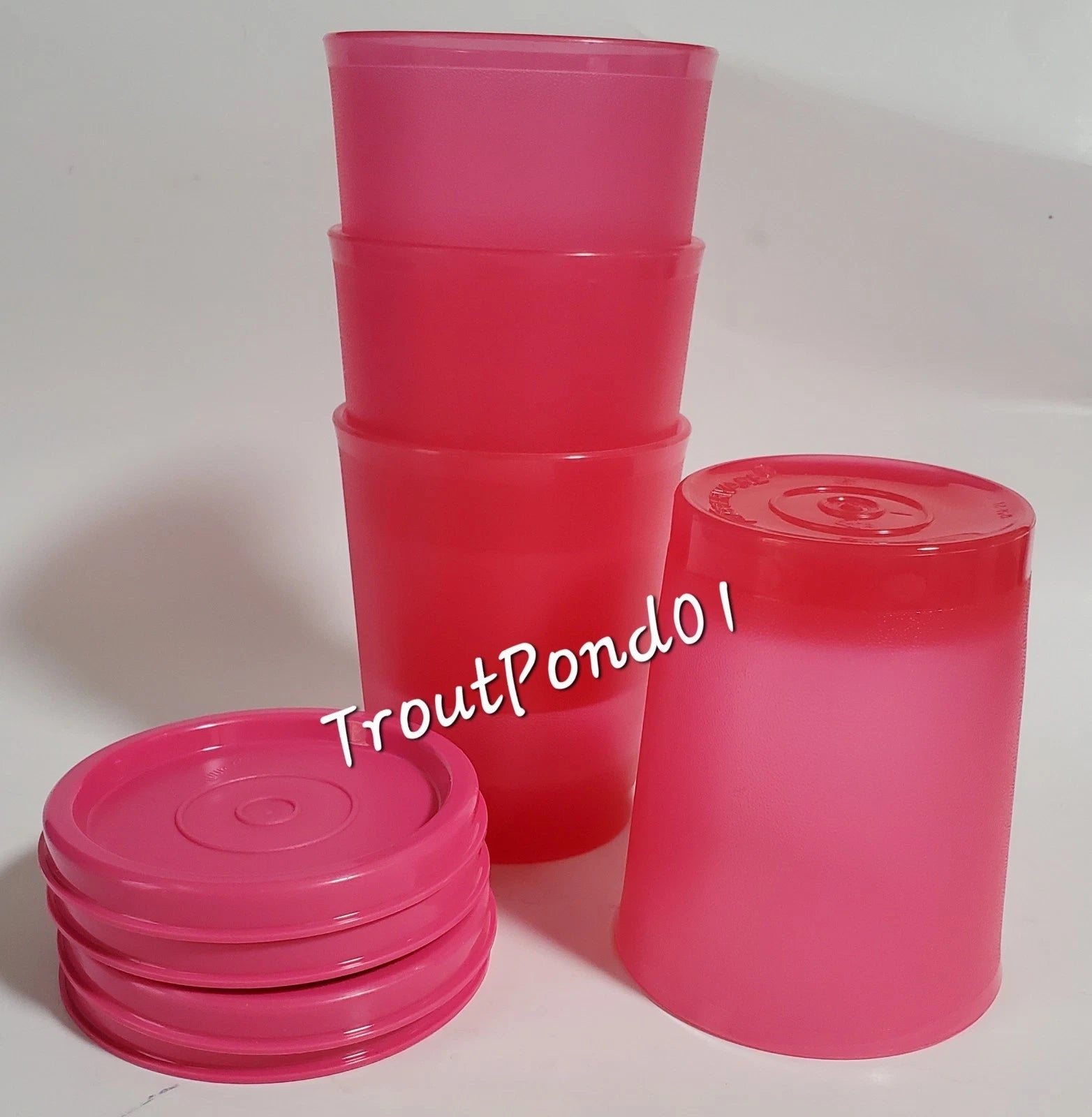 Tupperware Tumblers Small 6 oz Cups Vtg Style Textured Weighted Bottom Lids Pink | eBay