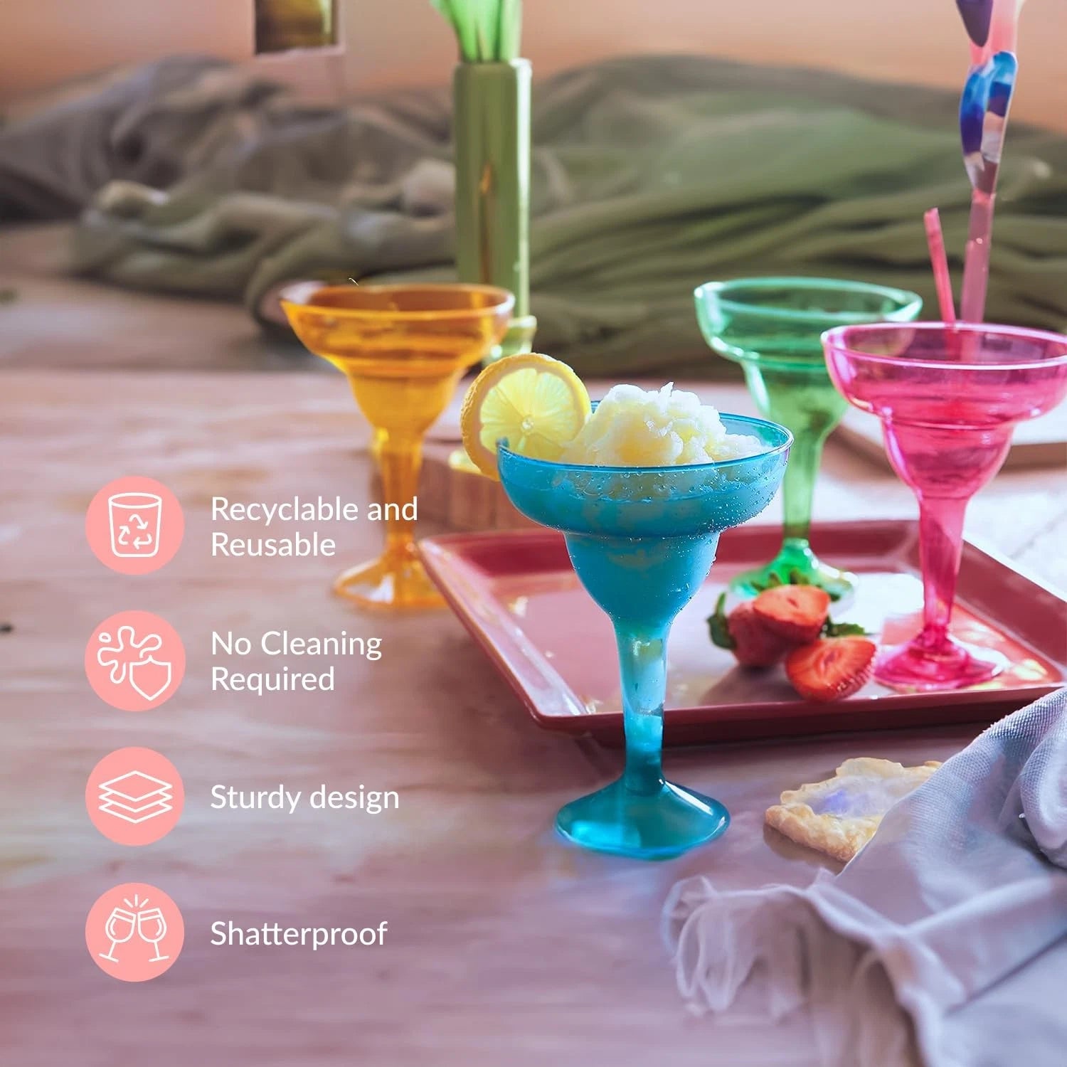 Prestee 48 Pack 12oz Disposable Margarita Glasses for Fiesta, Taco Party | eBay