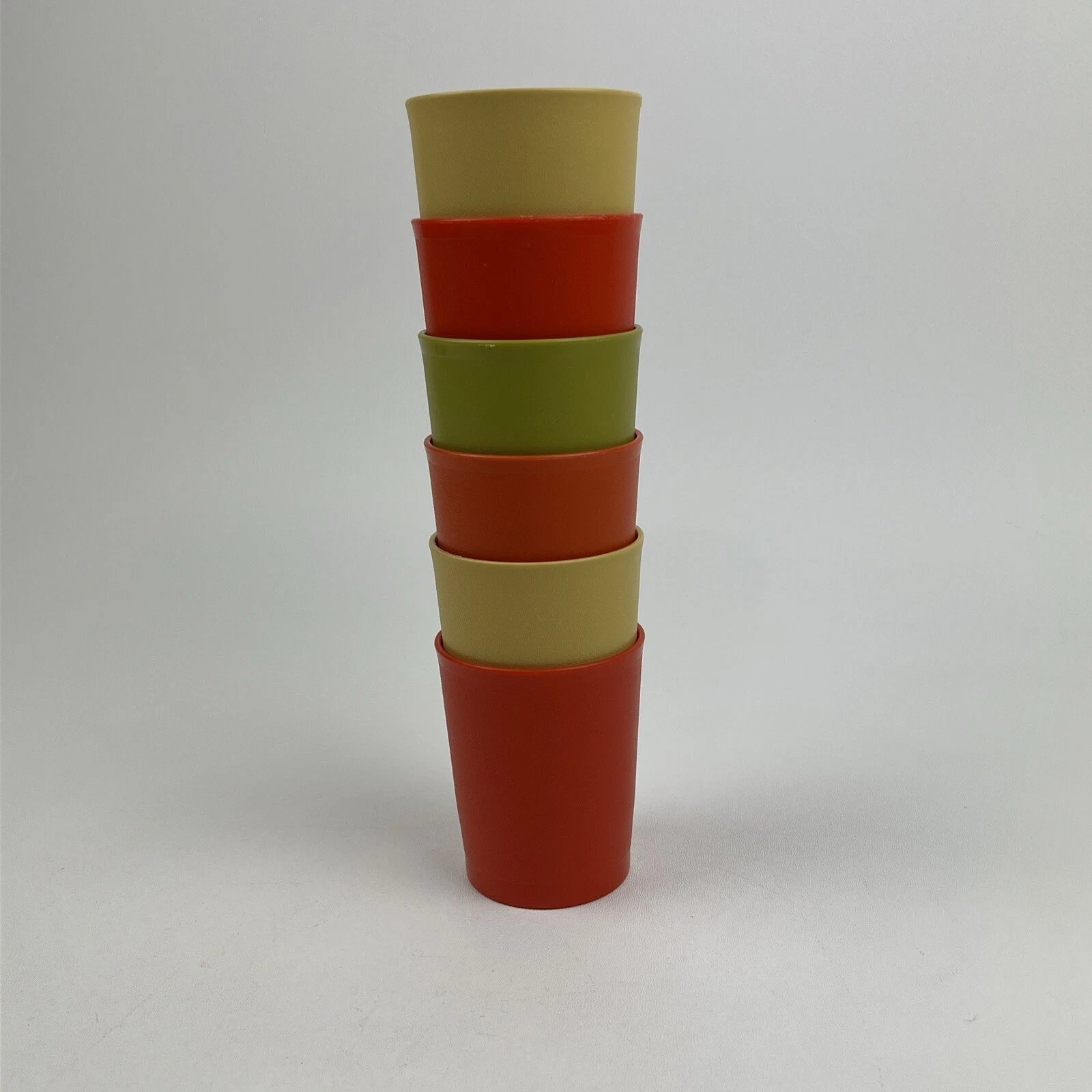 6 VTG Tupperware 1251 Plastic Cups Tumblers Kids Harvest Red Orange Green YLW | eBay
