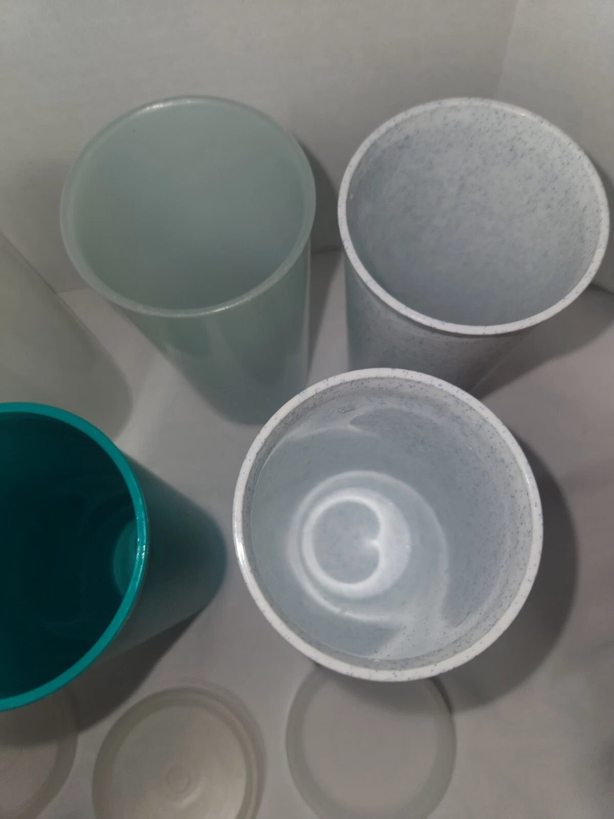 Set of 6 Vintage Tupperware Pastel Speckle Tumbler Cups Stacking 115 with 3 Lids | eBay