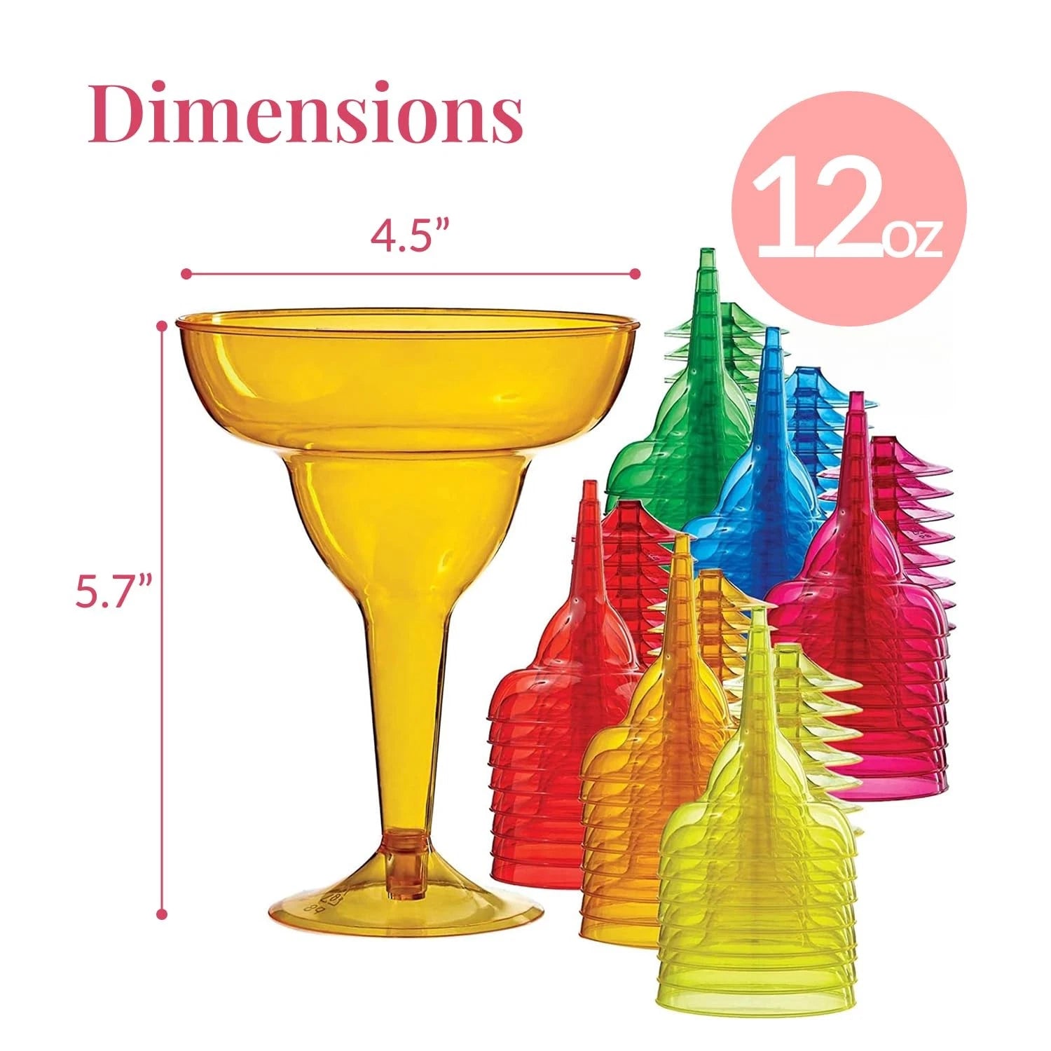 Prestee 48 Pack 12oz Disposable Margarita Glasses for Fiesta, Taco Party | eBay