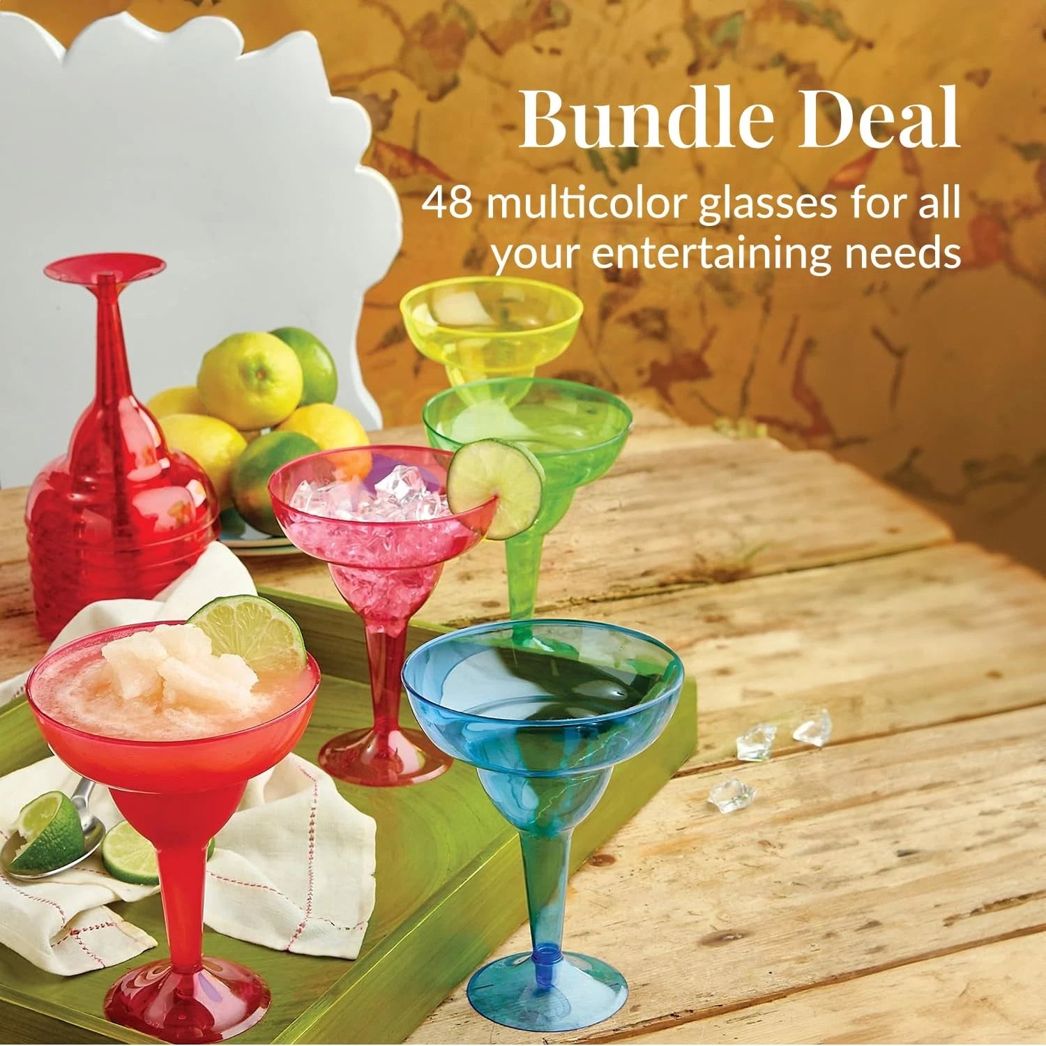 Prestee 48 Pack 12oz Disposable Margarita Glasses for Fiesta, Taco Party | eBay
