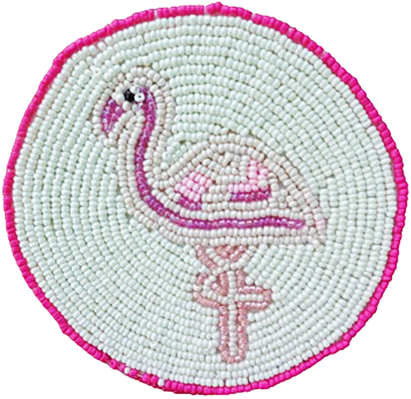 Set of 6 coasters, drink coasters Flamingo hand beaded white coasters gift pack | eBay