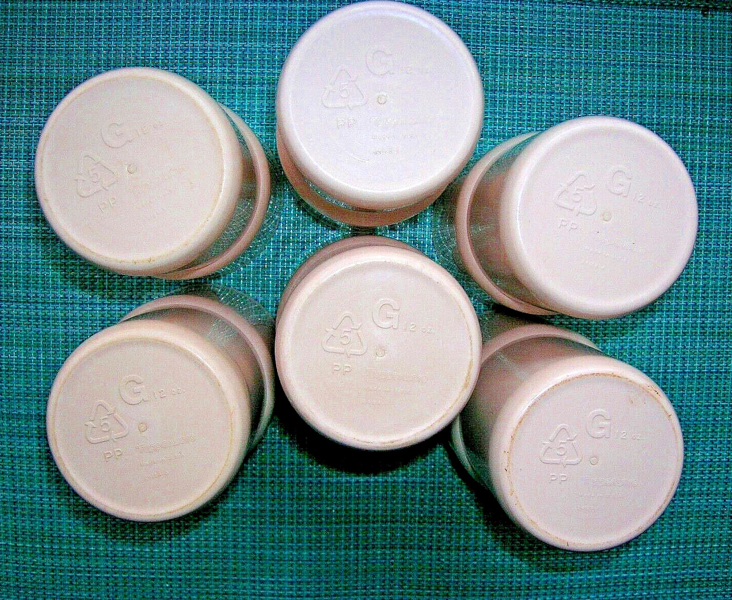 Set of 6 Vintage Tupperware 12 oz. G Cups Tumblers Stackable 2412A Beige EUC | eBay
