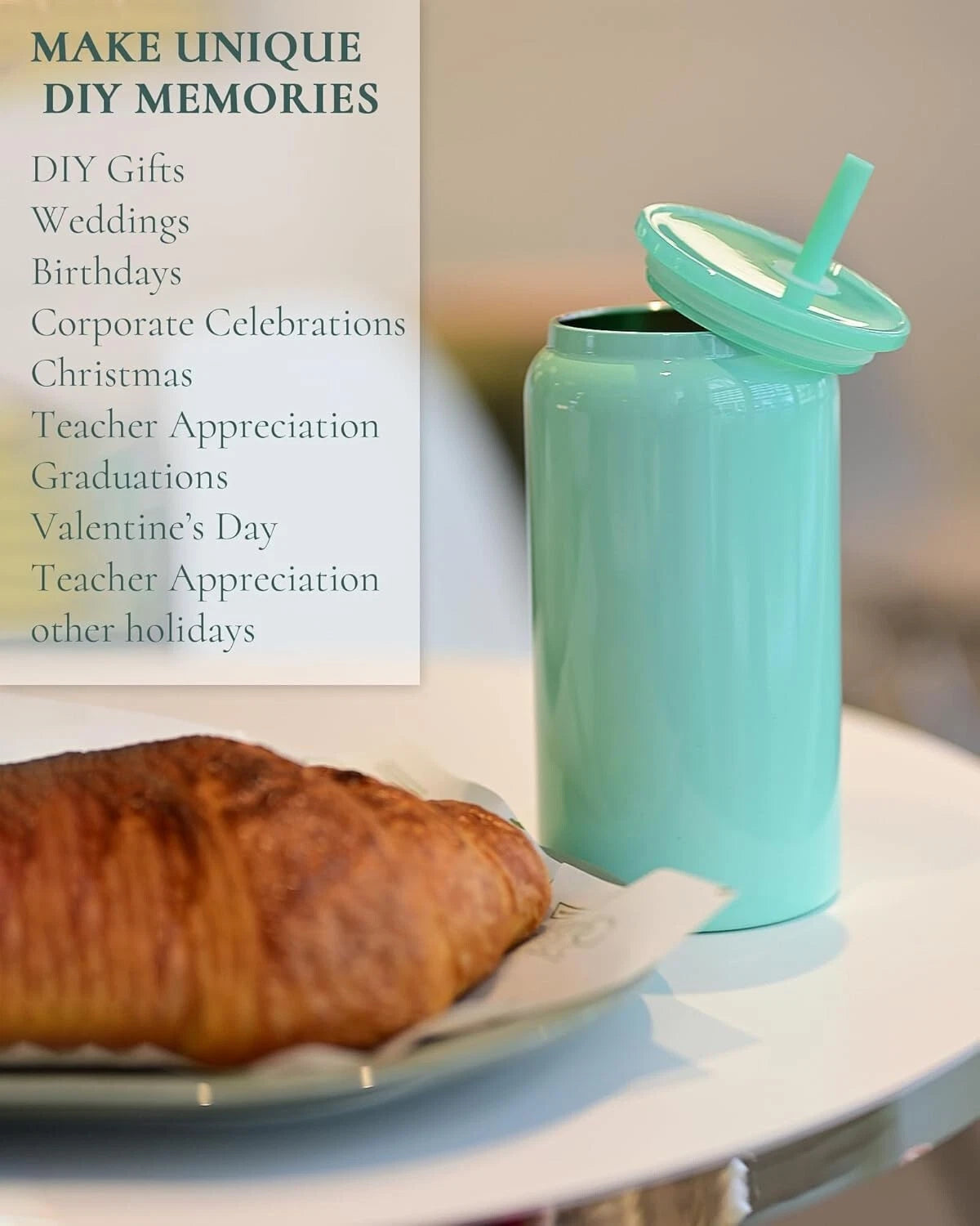 Customizable 6 Pack 16oz Stainless Steel Cups with Lids & Straws - Perfect fo... | eBay