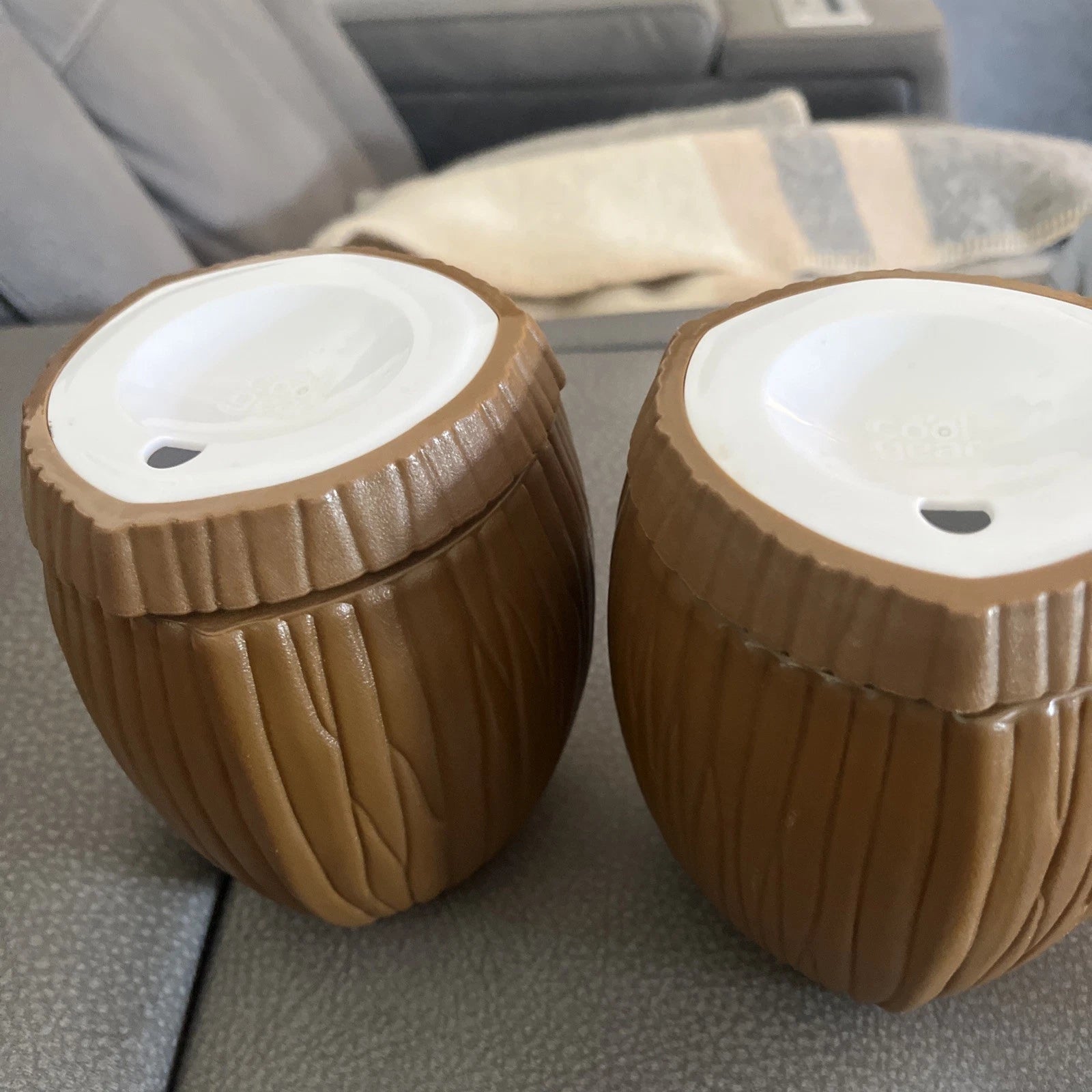 2 NEW Cool Gear 16oz Coconut Tiki Tumbler Lid Dual-Wall Insulated Luau mug NWOT | eBay