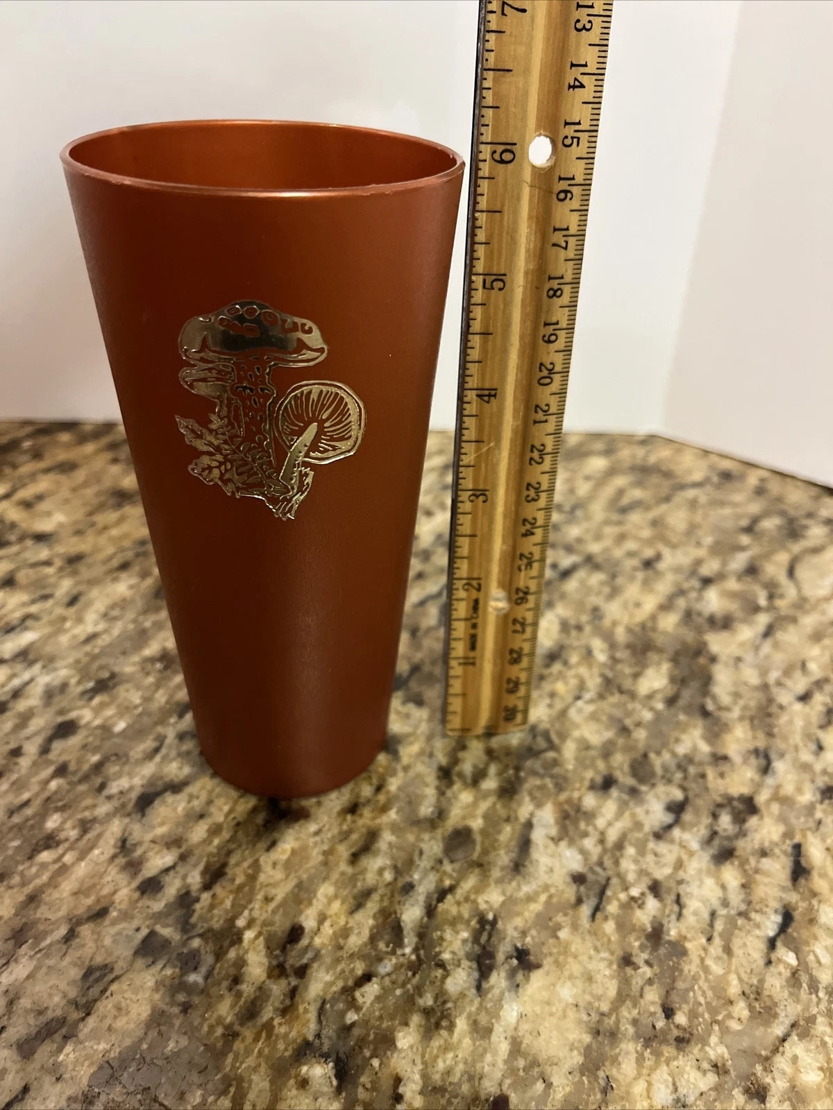 6 Vintage Nasco Silver Mushrooms on Copper Plastic Drinking Cups Tumblers 1970s | eBay