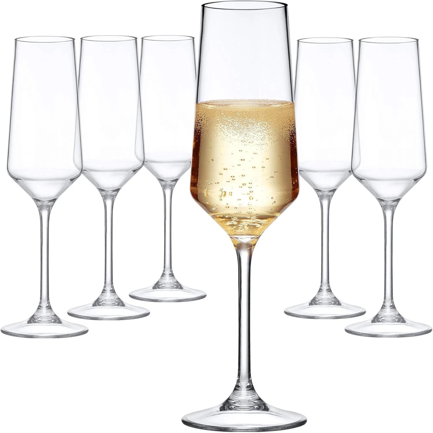Stella 8oz Unbreakable Tritan Champagne Flutes Set of 6 BPA-Free Dishwasher Safe | eBay