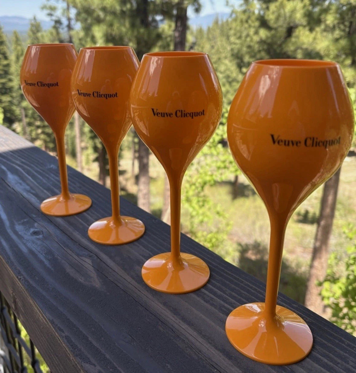 Veuve Clicquot Orange Acrylic Champagne Flute Goblets x 6 New Set of 6 | eBay