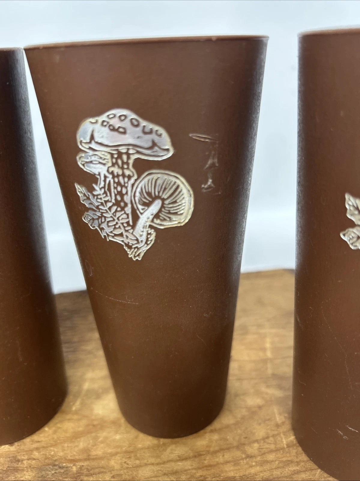 Vintage NASCO 1970s Mushrooms Brown Plastic Cups Set of 5 Tumblers | eBay