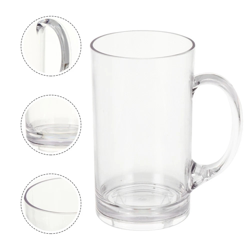 Set of 2 Transparent Beer Mug Water Glass Mugs Drinking Cup Clear | eBay