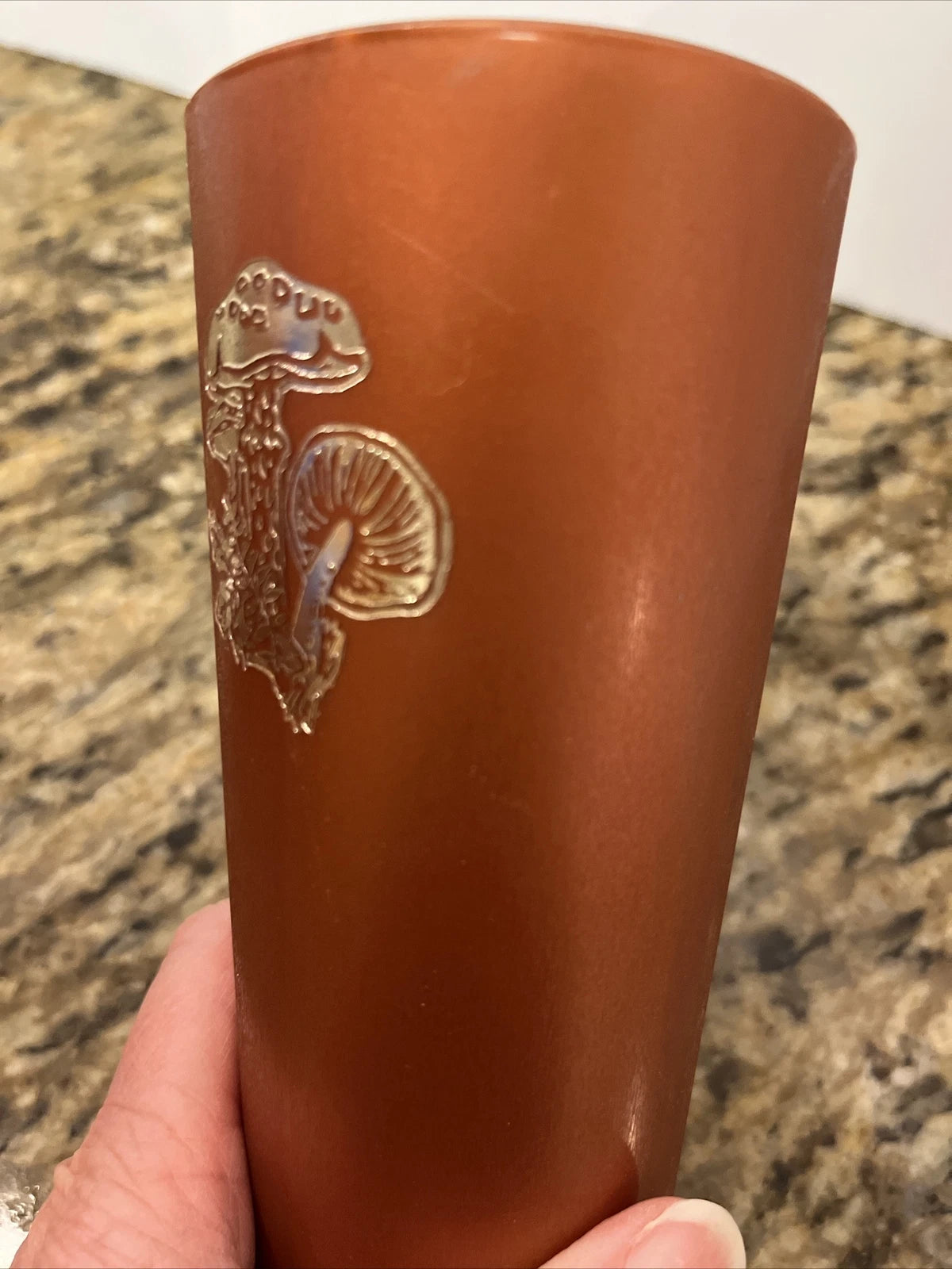 6 Vintage Nasco Silver Mushrooms on Copper Plastic Drinking Cups Tumblers 1970s | eBay