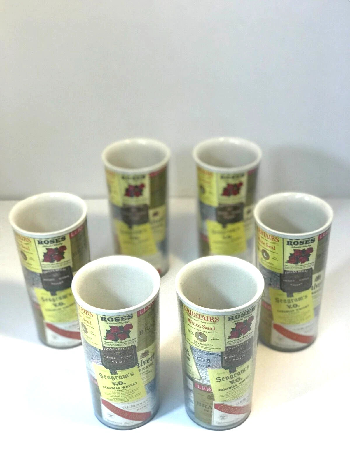 Plastic Drinking Tumblers Whiskey Vodka 70's VTG Novelty Bar Brand Labels Design | eBay