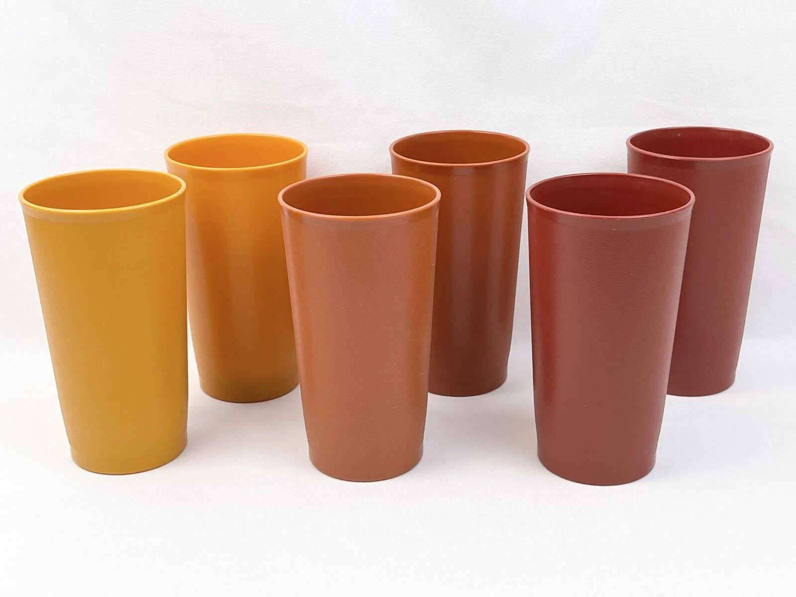 VINTAGE SET OF 6 TUPPERWARE 12 OUNCE TUMBLERS 873 AUTUMN HARVEST COLORS 5.25" H | eBay