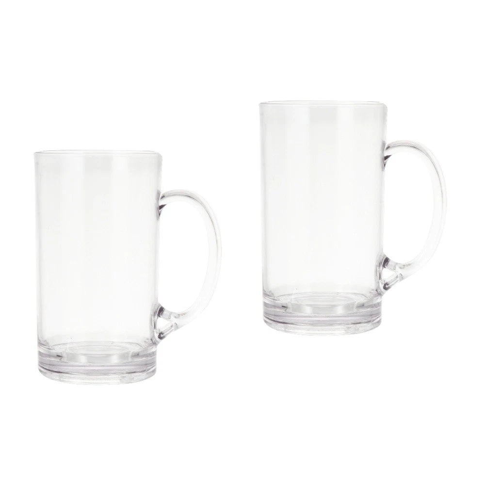 Set of 2 Transparent Beer Mug Water Glass Mugs Drinking Cup Clear | eBay