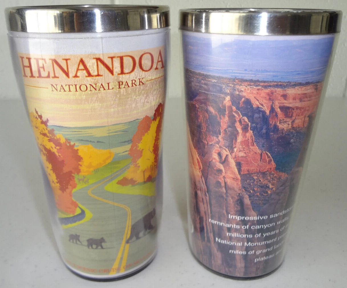 SHENANDOAH NATIONAL PARK + COLORADO NATIONAL MONUMENT 2x DRINK CUP SET SOUVENIR | eBay