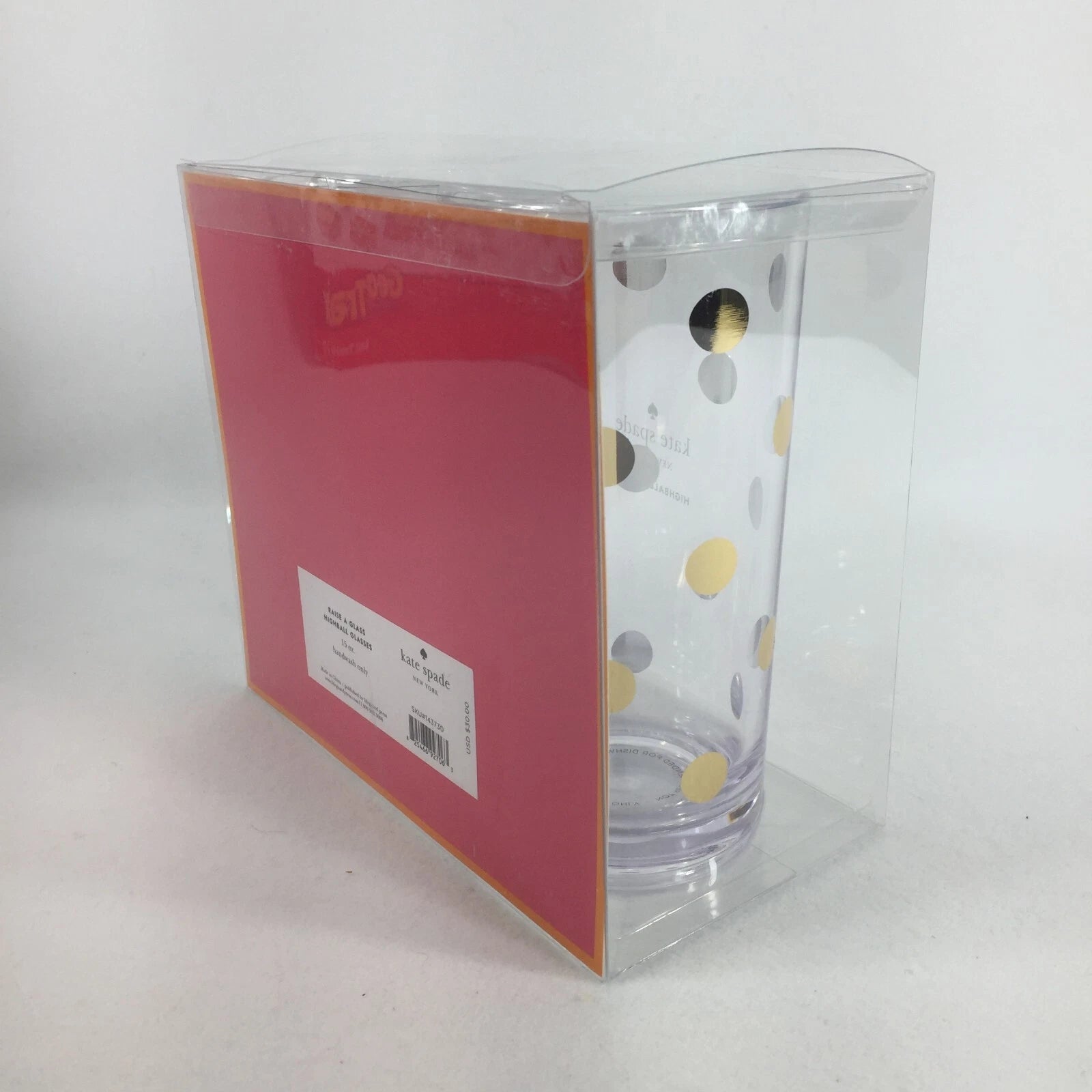 Kate Spade New York Raise A Glass Set Of Two Acrylic Highball Glasses NEW | eBay