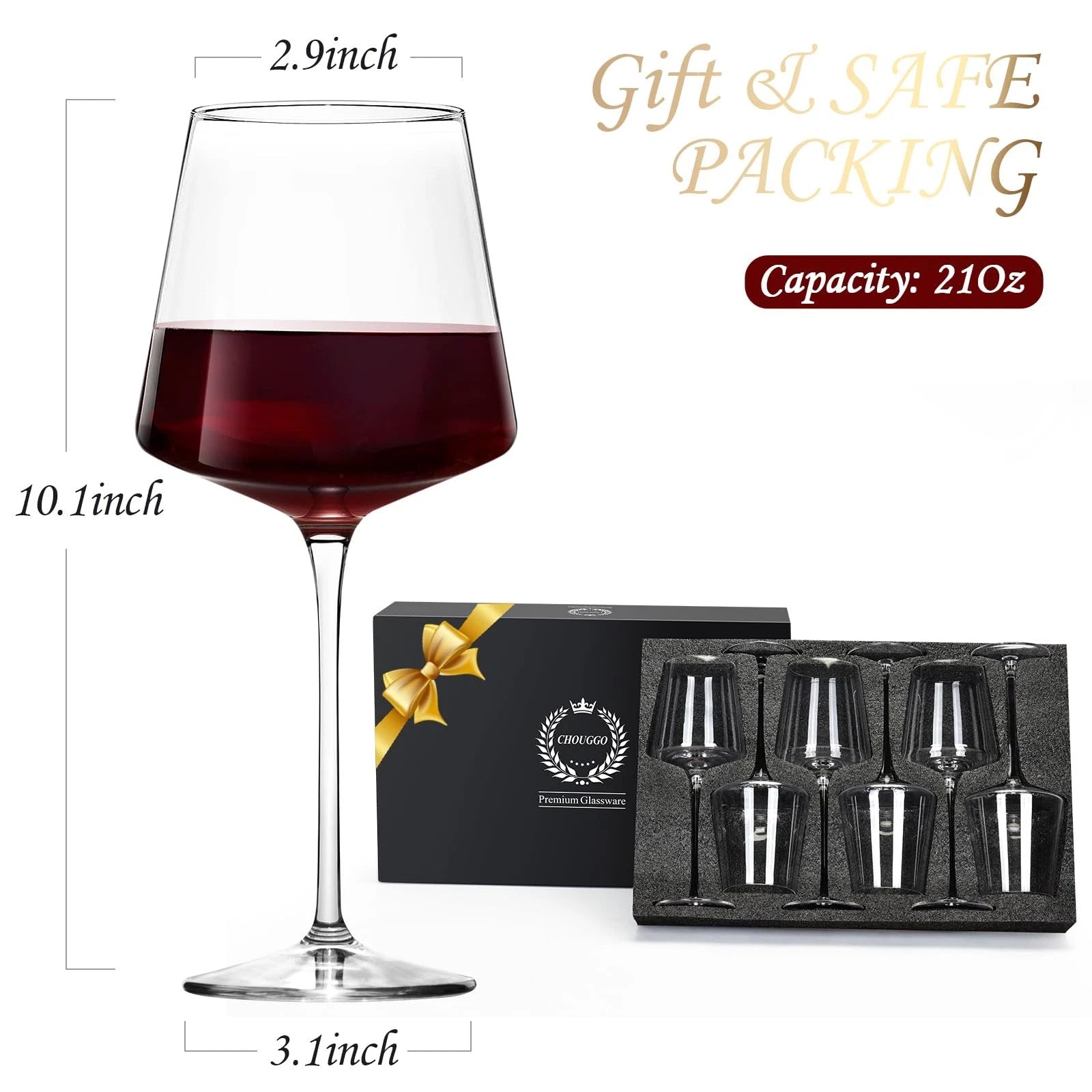 21Oz Wine Glasses Set of 6, Premium Crystal Large White Wine or Red Wine Glas... | eBay