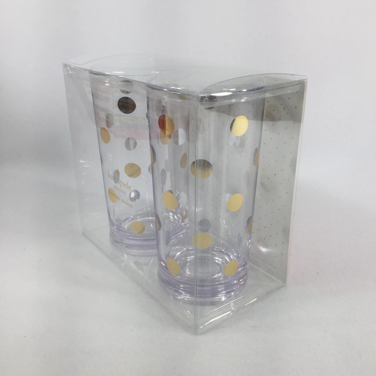 Kate Spade New York Raise A Glass Set Of Two Acrylic Highball Glasses NEW | eBay