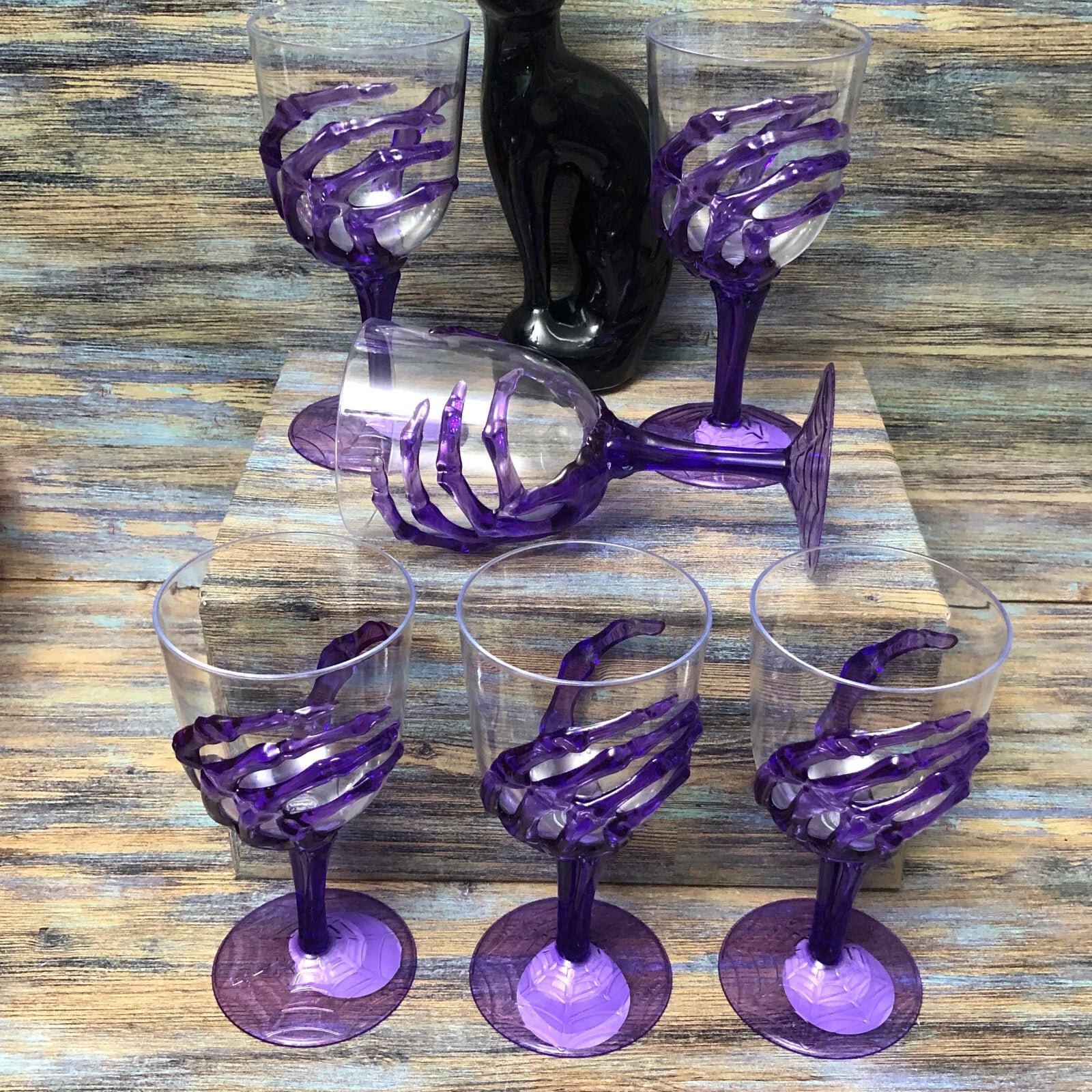 Spooky Skeleton Hand Goblets Plastic Halloween Wine Glasses 11.8oz Gothic Choose | eBay