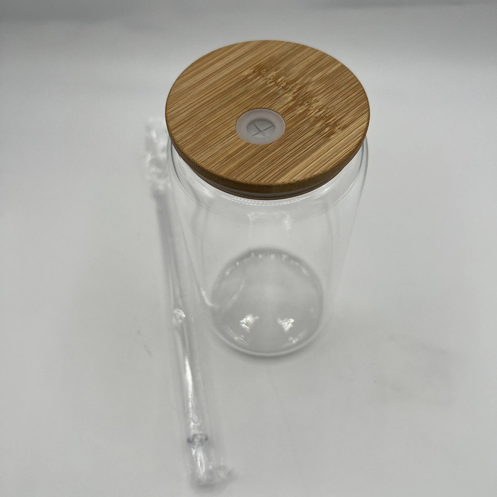 3 Pack 16 Oz Glass Tumbler Sublimation Glass Cup w/ Bamboo Lid And Straw | eBay