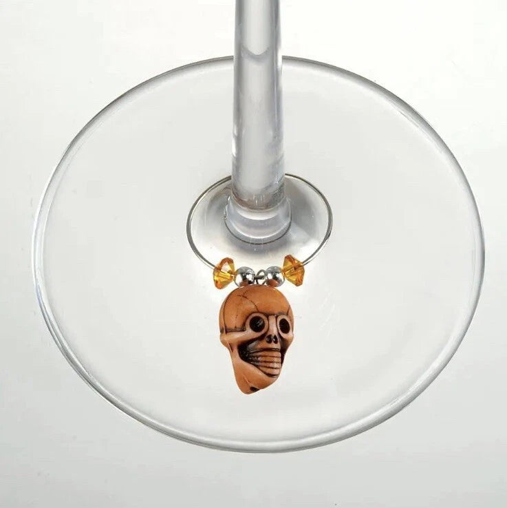 Prodyne Skull Wine Glass Stemware Charms / Drink Markers - Set of 6 NEW | eBay