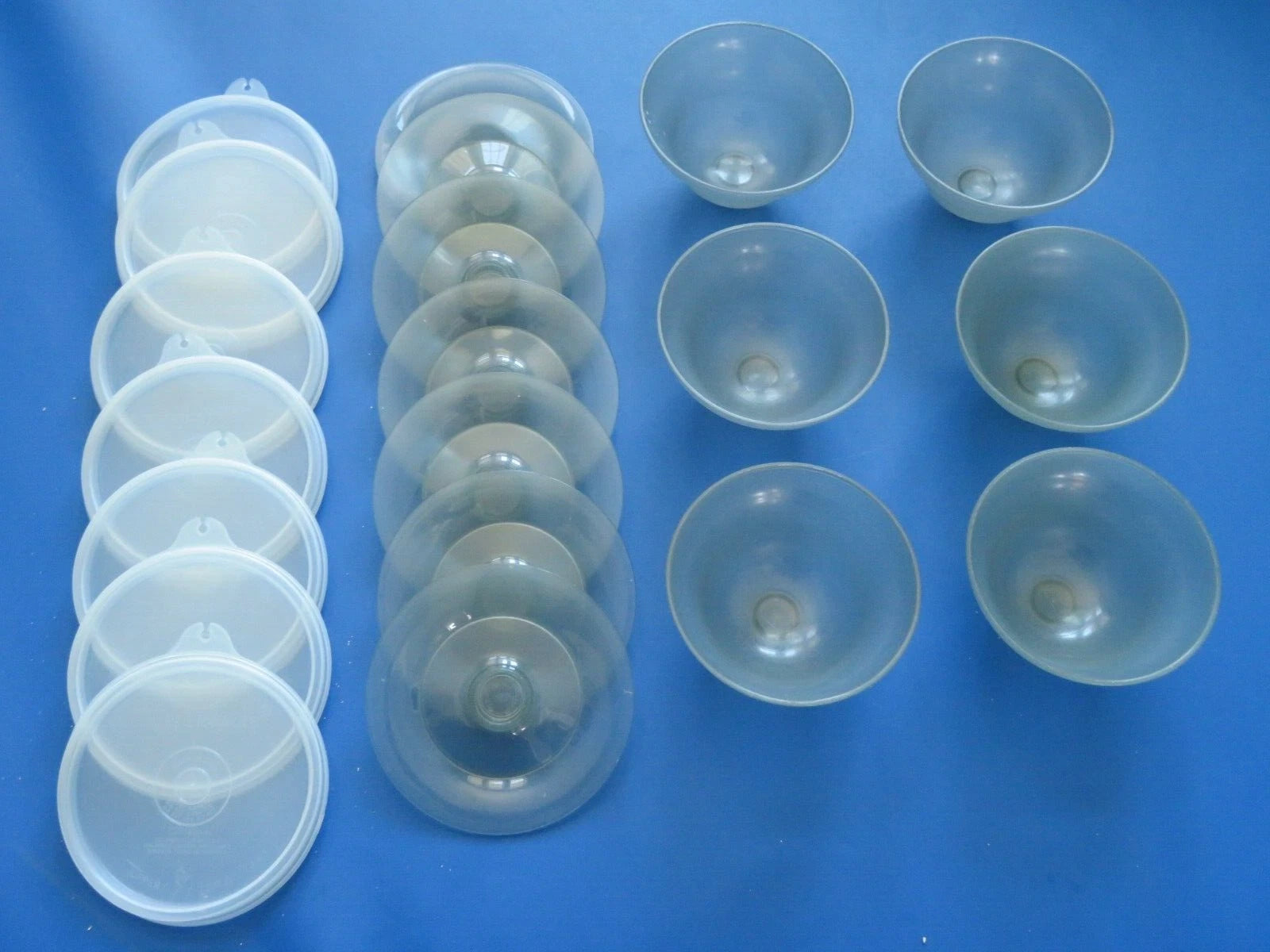 Set of 6 Vintage Tupperware Pudding Parfait Desert Cups w/ Pedestals & Lids 754 | eBay