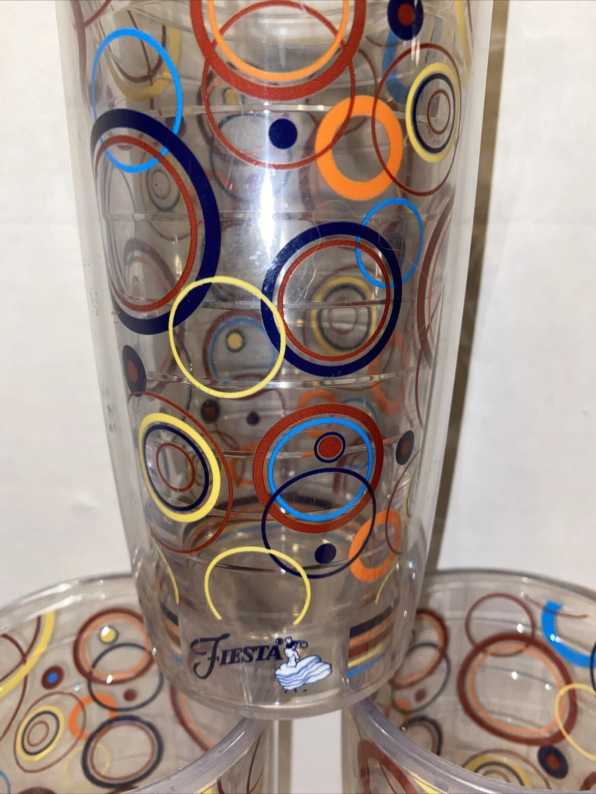 3x Fiesta Fiestaware Tervis 16oz Tumbler Cup Circles Dot Dancing Lady Logo | eBay