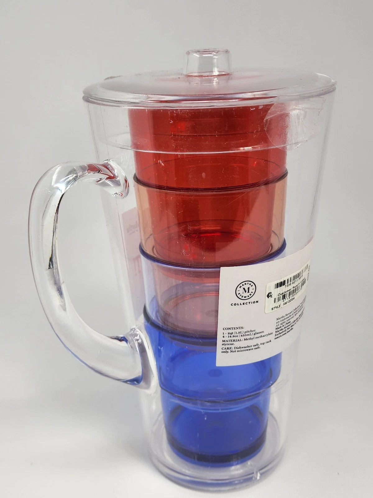 Martha Stewart Collection Acrylic Pitcher and 4 Glasses, 5-Pc. Set | eBay