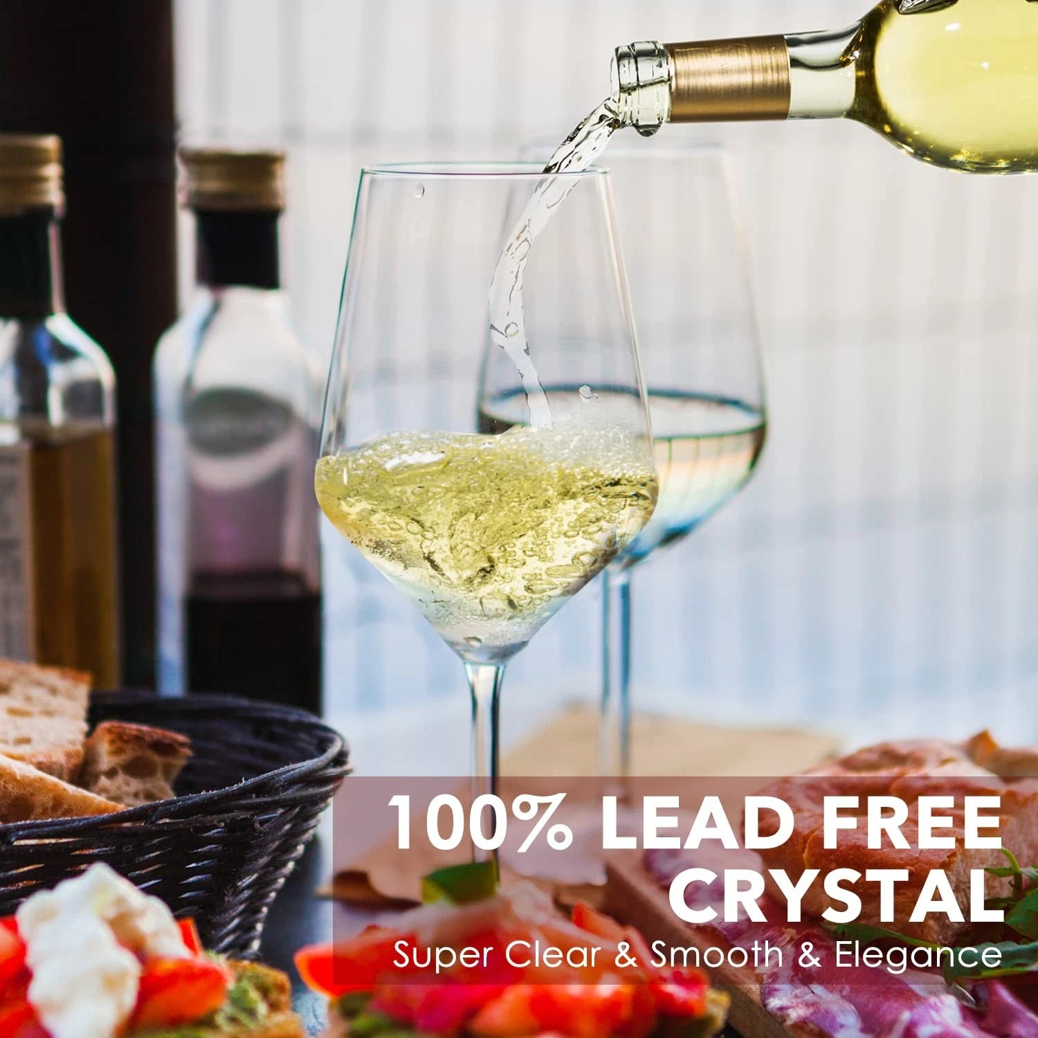 Wine Glasses Set of 6, Hand Blown Crystal Red Wine or White Wine Glass - 15Oz... | eBay