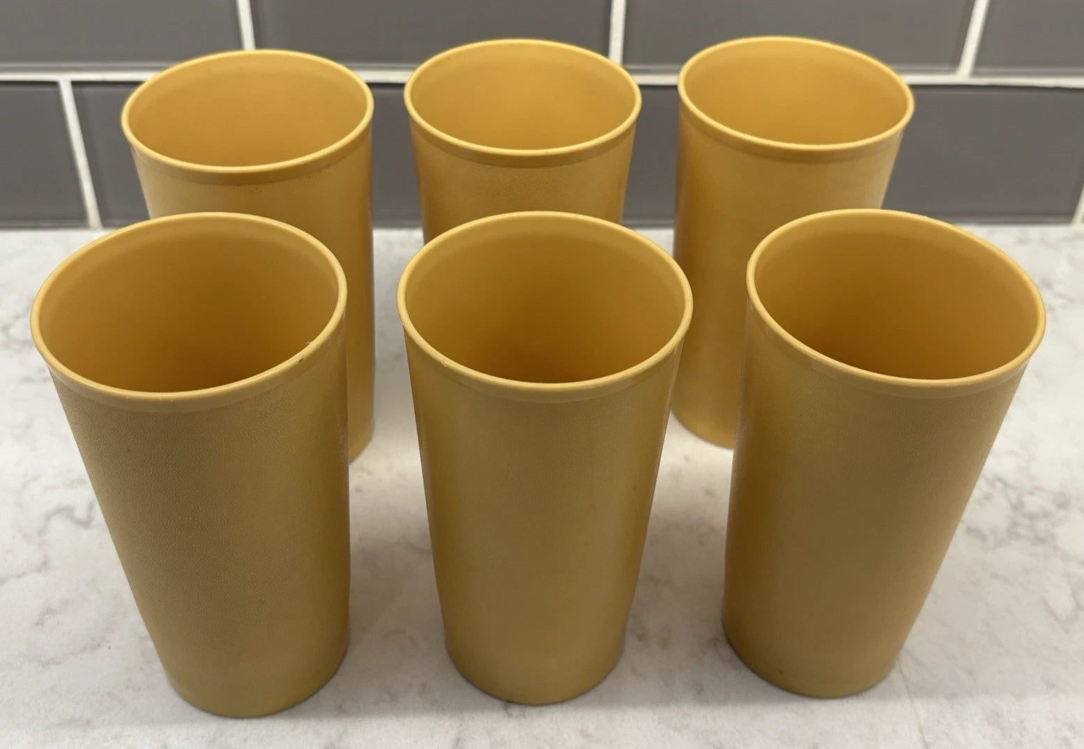 Vintage Tupperware 12 oz Harvest Gold Tumblers Cups #873 Lot of 6 | eBay