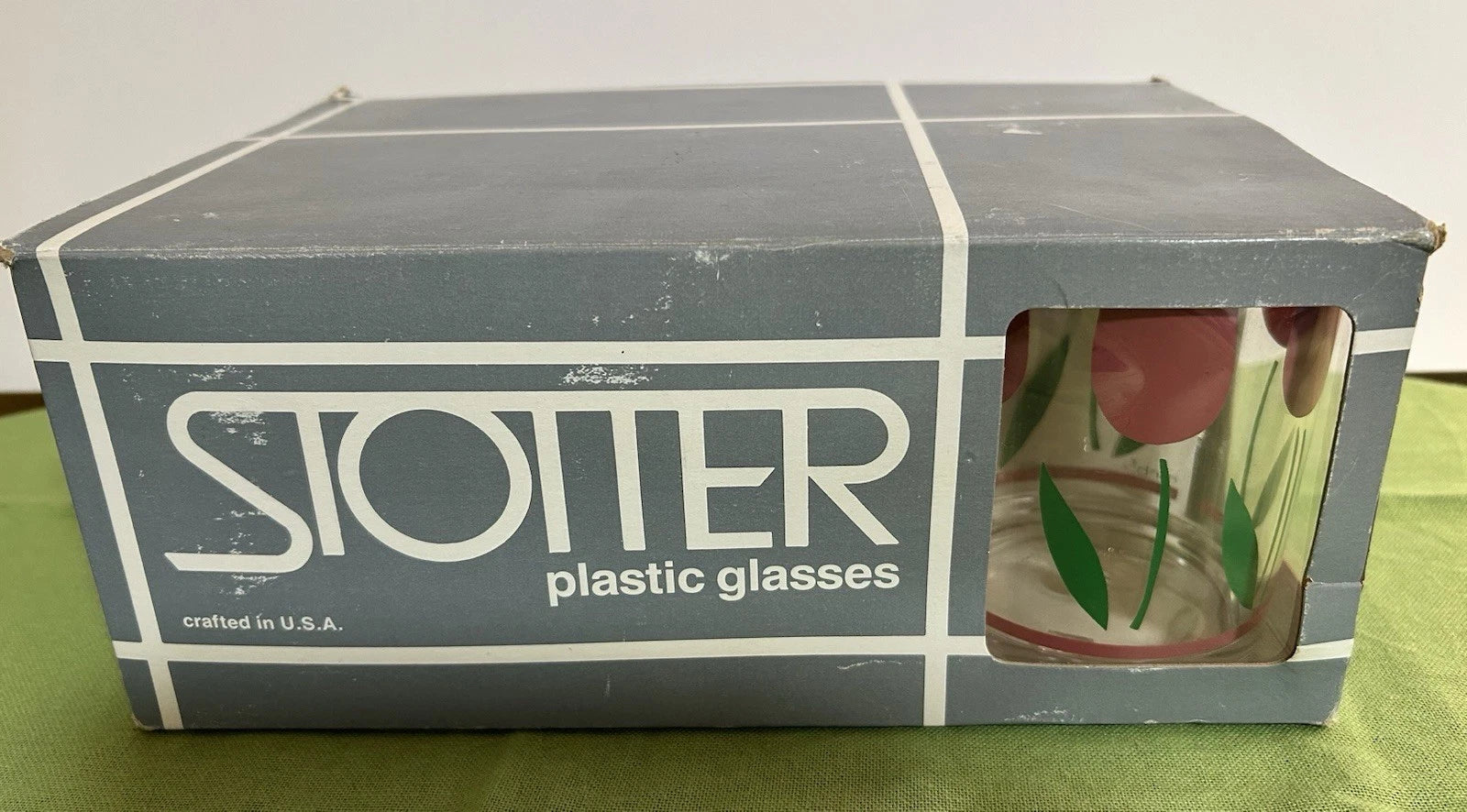 Vintage H J Stotter Set Of 6 Acrylic Tumblers Dark Pink Tulips Original Box | eBay