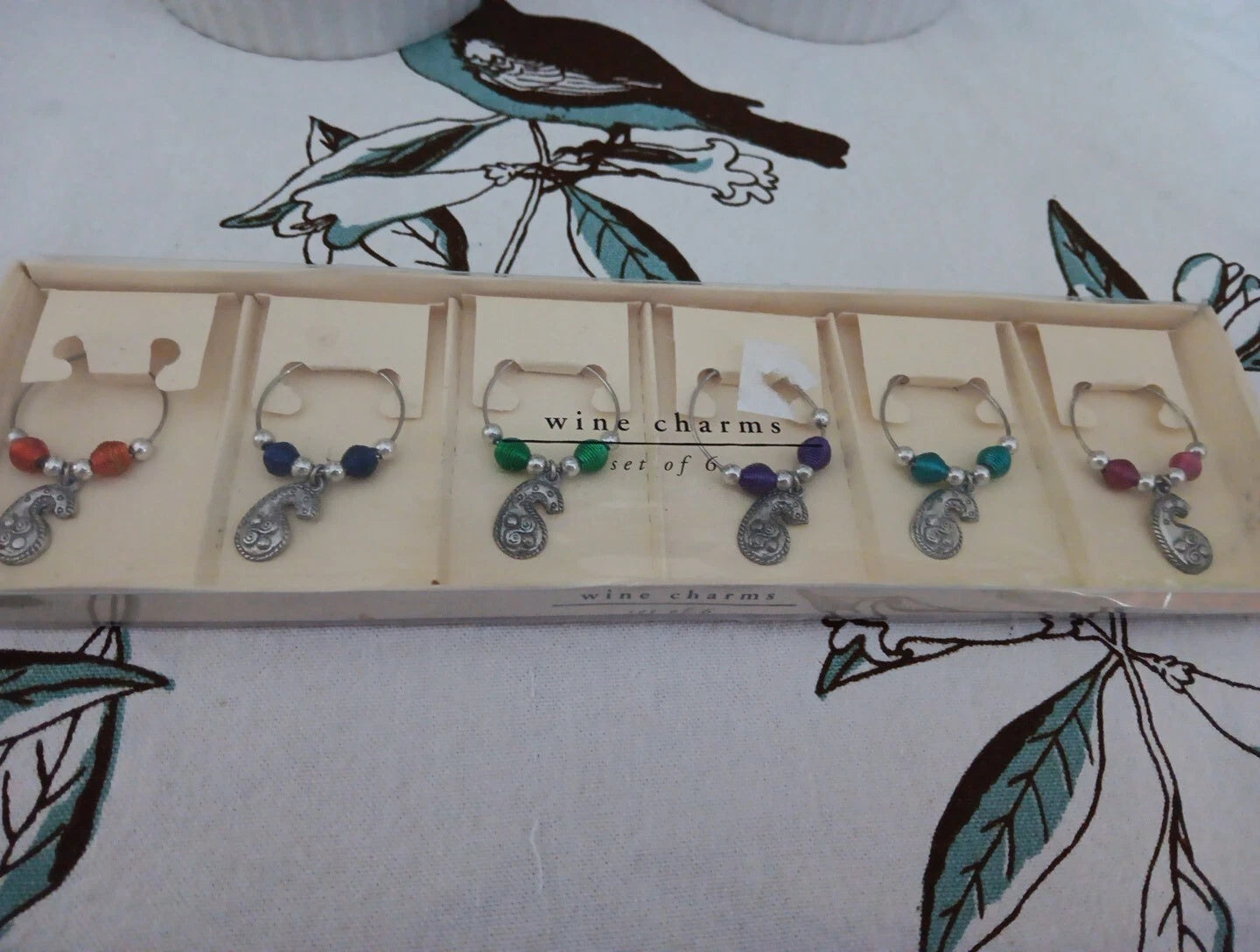 Wine Charms Set of 6 Pier 1 Ying Yang Wine Colorful Drink Tags New | eBay