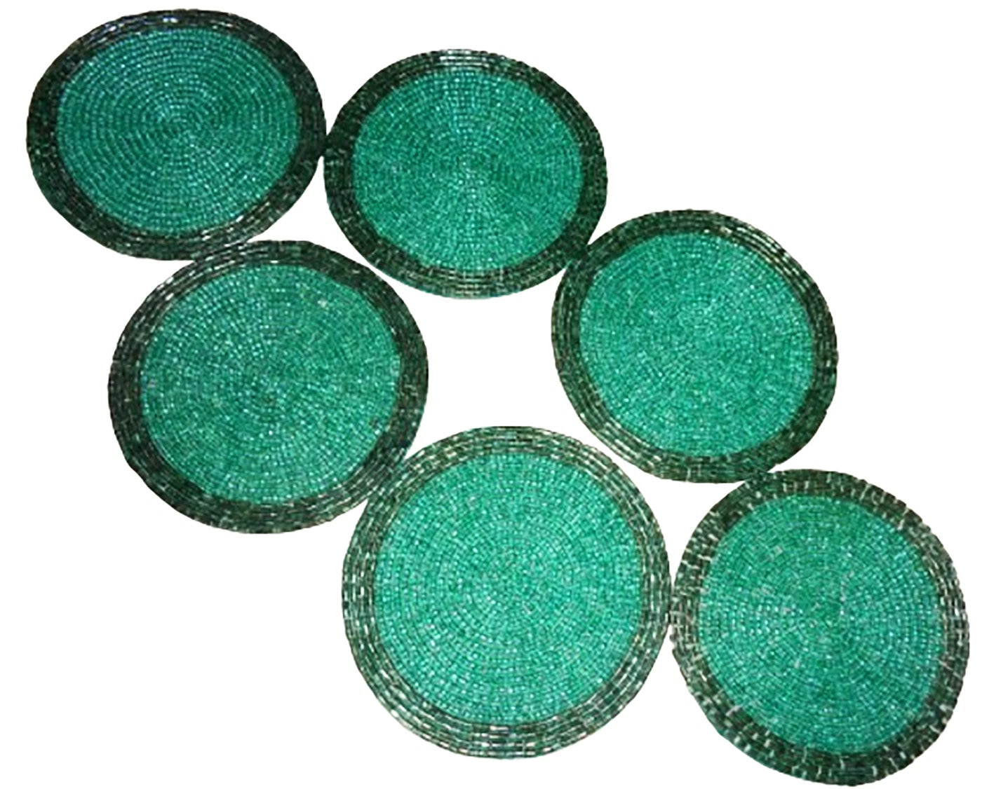 Set of 6 green crafted coasters Matte Finish drink coaster hand beaded coasters | eBay