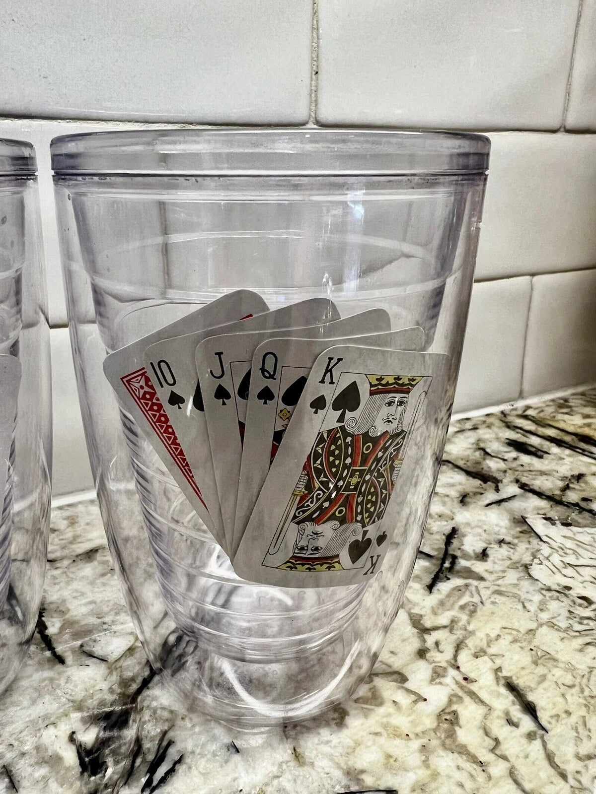 6 VTG NEW Insulated Clear Acrylic Bar Tumblers Interpur Poker Cards Hong Kong | eBay