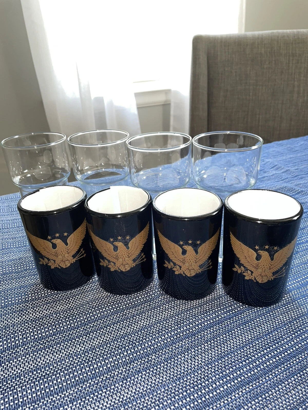 Set Of (4) Kraftware Henry & Miller Military Eagle Highball Insulated Glasses | eBay