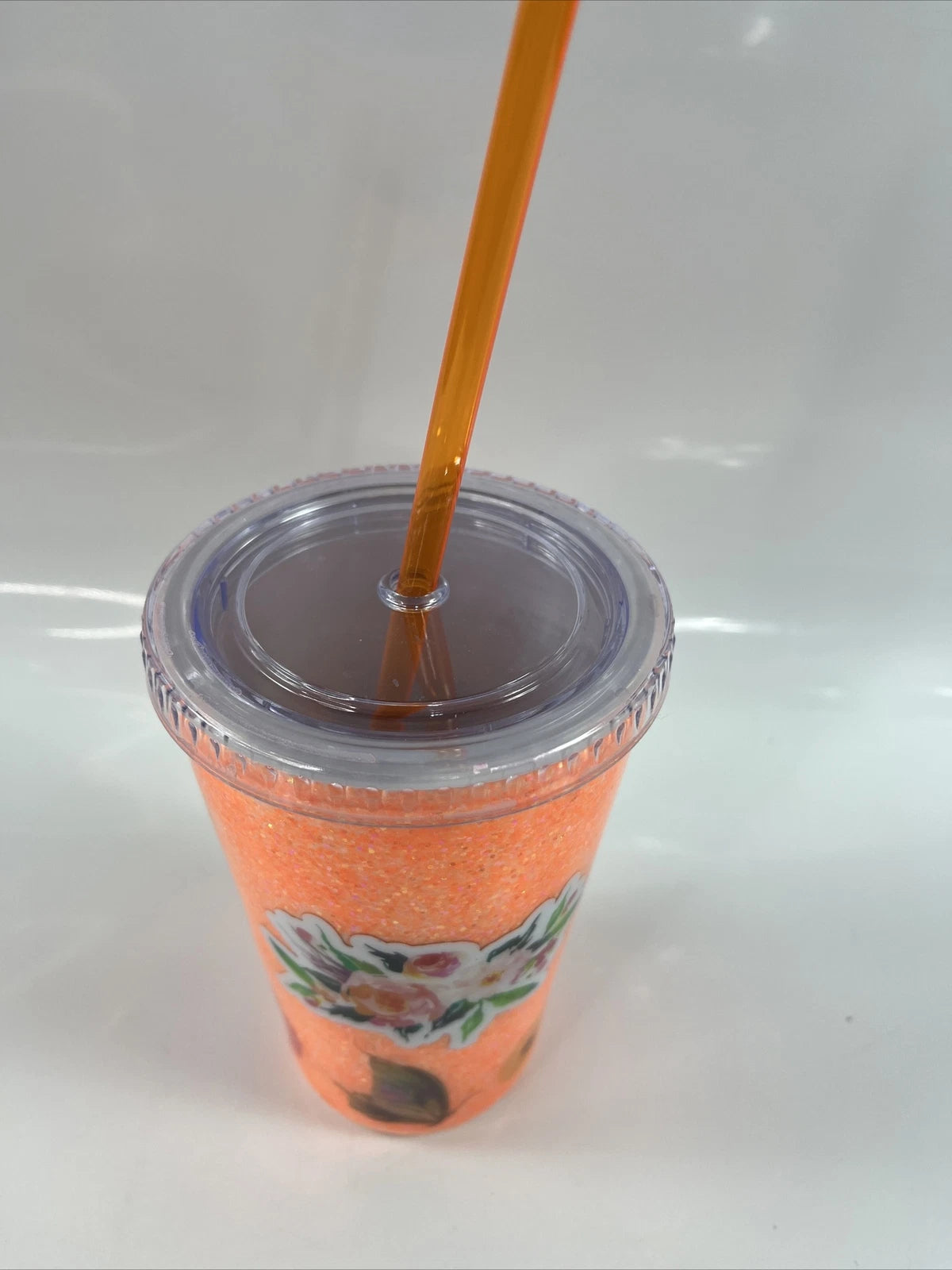 Handcrafted 16oz Acrylic Snow Globe Tumbler Neon Orange | eBay