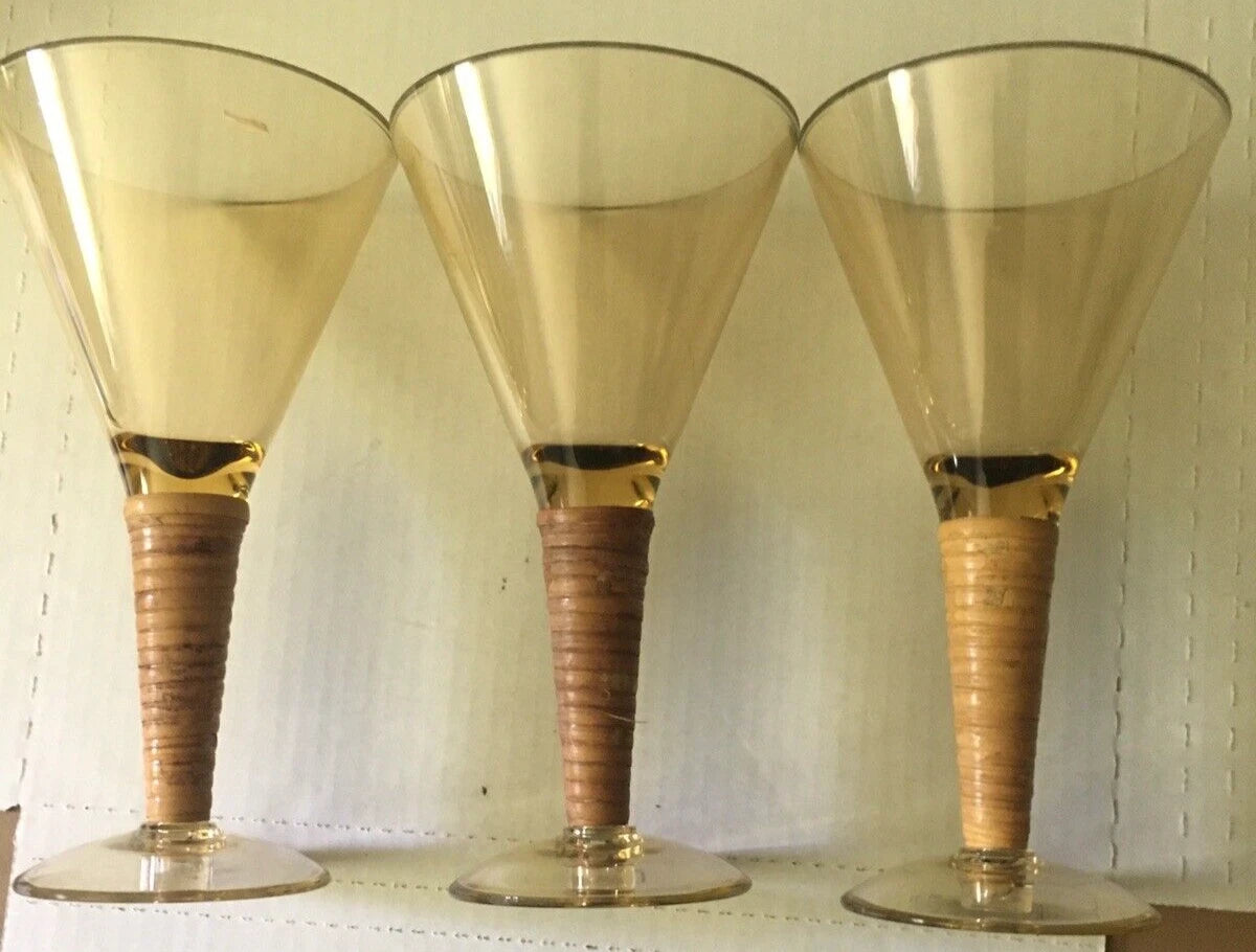 Set Of 6 Outdoor Glasses - 3 Martini/3 Margarita - Wrapped Stems | eBay