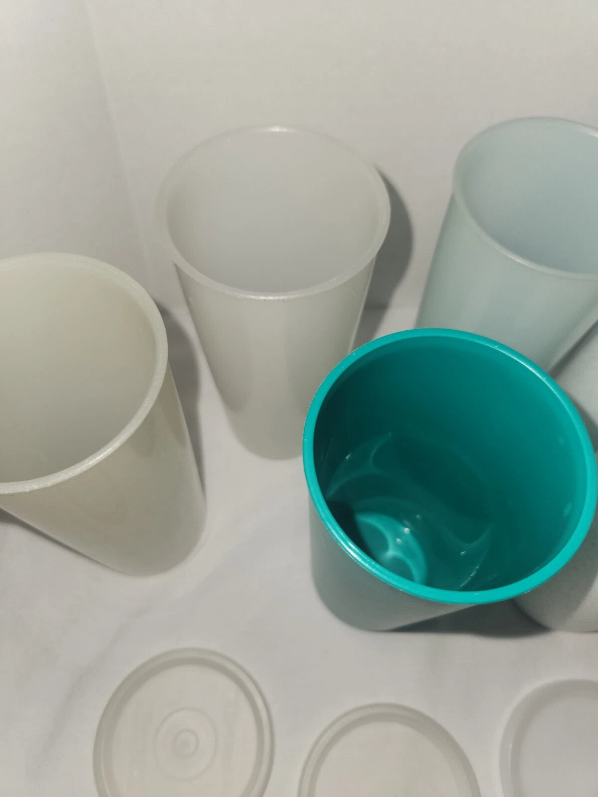 Set of 6 Vintage Tupperware Pastel Speckle Tumbler Cups Stacking 115 with 3 Lids | eBay