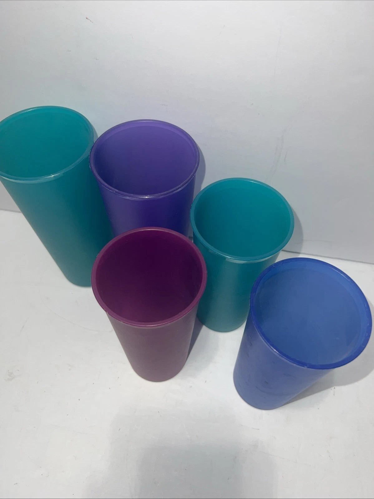 Vintage Tupperware Lot of 5 Jewel Tone Plastic Tumblers 3-8 Oz/2-16 oz Cups | eBay