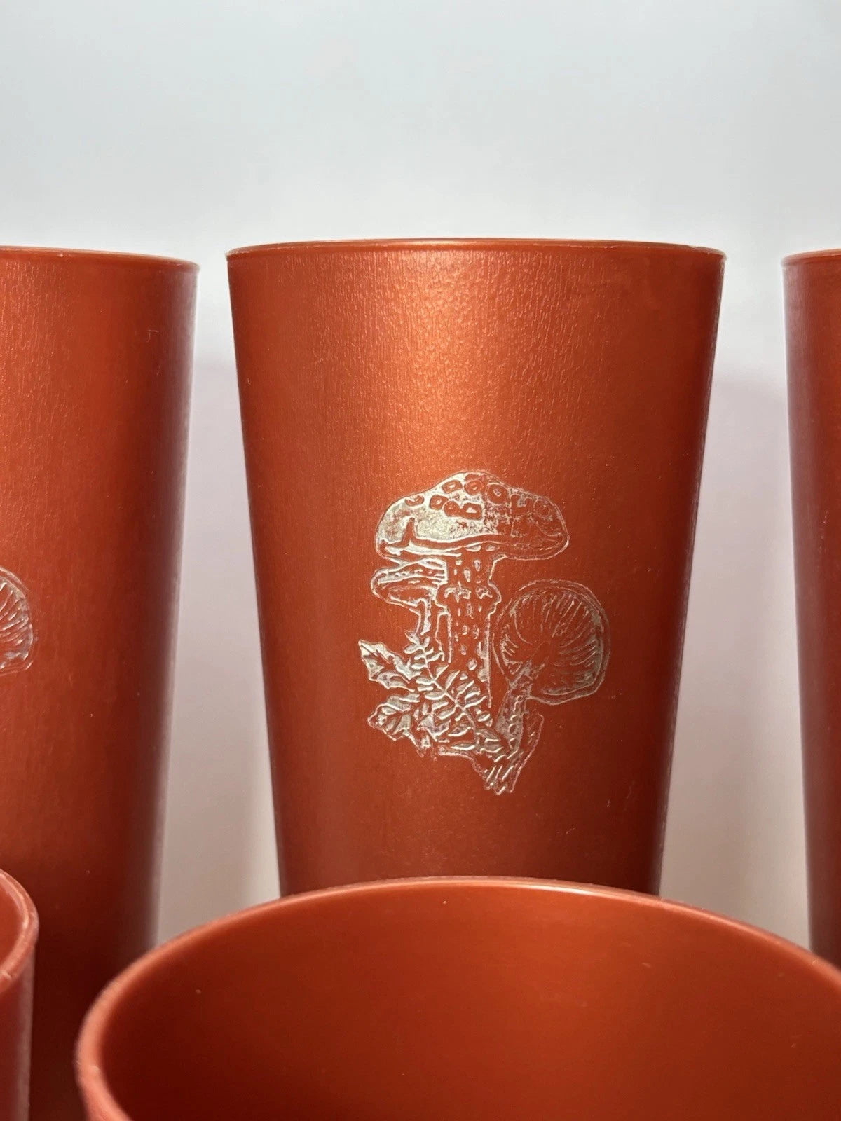 Nasco VNTG Mushroom Collectable Tumblers Set of 6 Rust Red Cups 1970s Retro | eBay