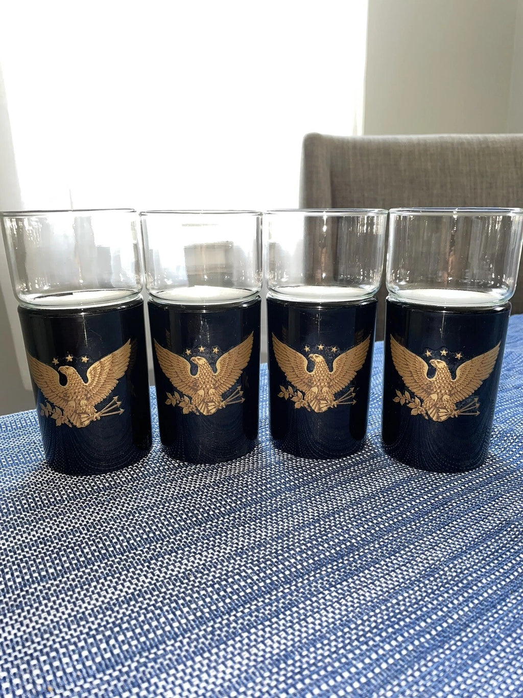 Set Of (4) Kraftware Henry & Miller Military Eagle Highball Insulated Glasses | eBay