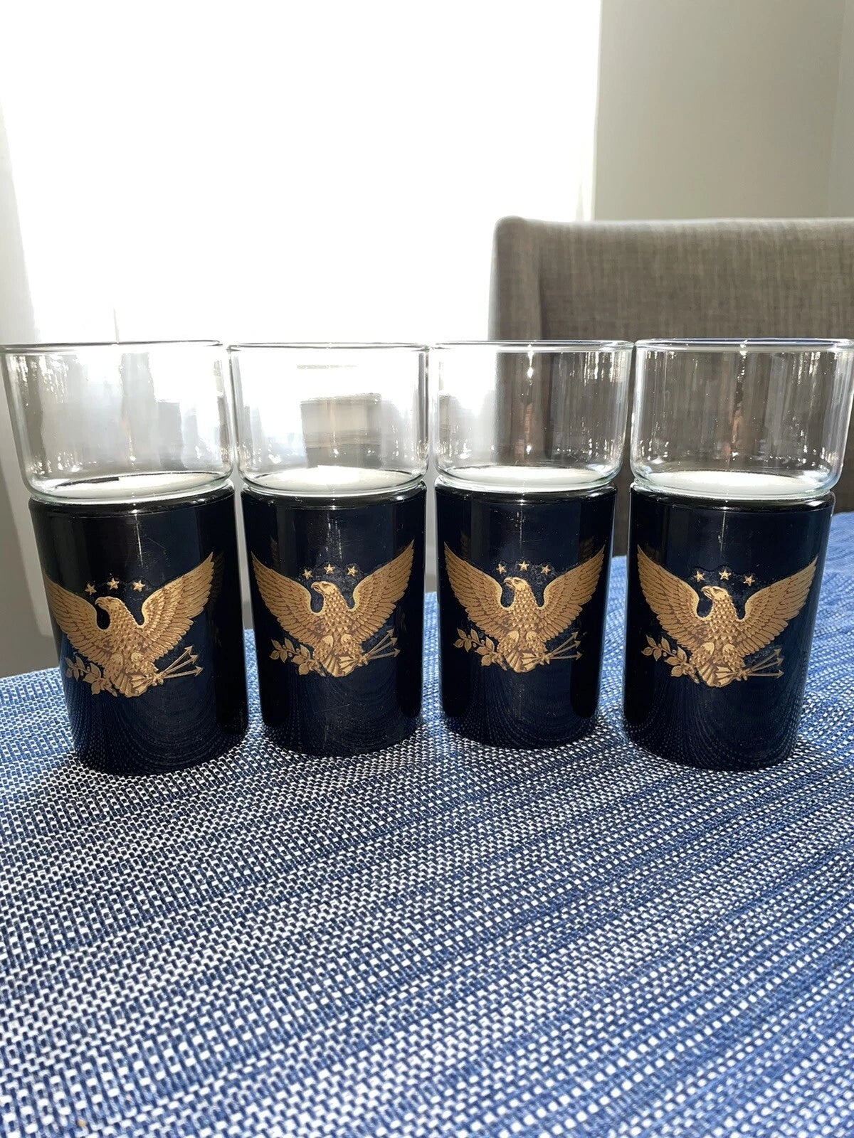 Set Of (4) Kraftware Henry & Miller Military Eagle Highball Insulated Glasses | eBay