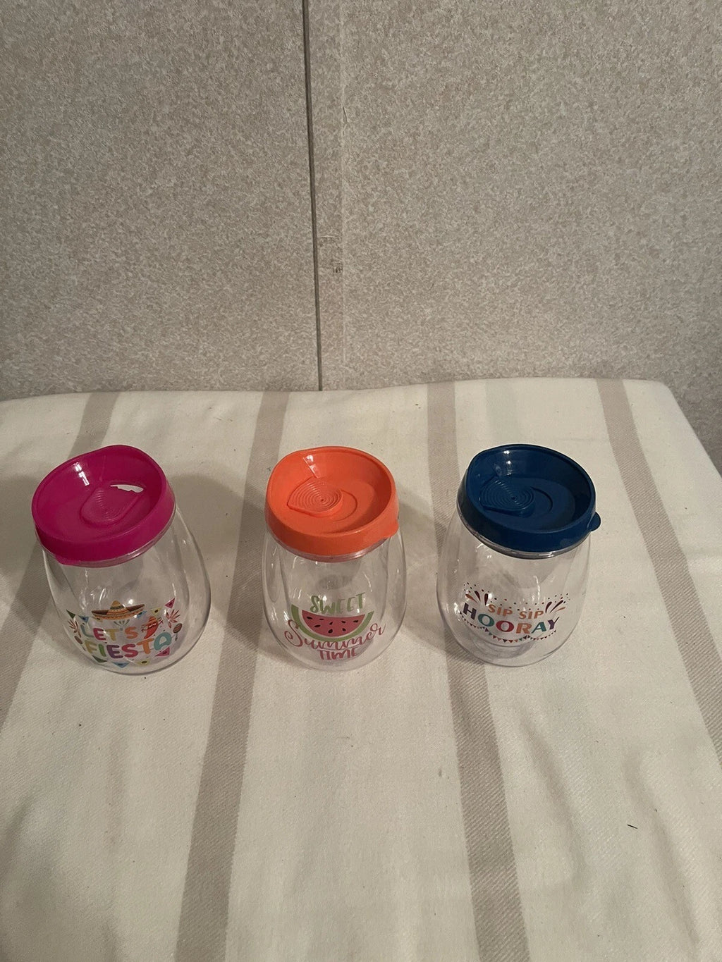 Set Of 2 NEW Double Wall Wine Tumbler...orange lid is not available | eBay