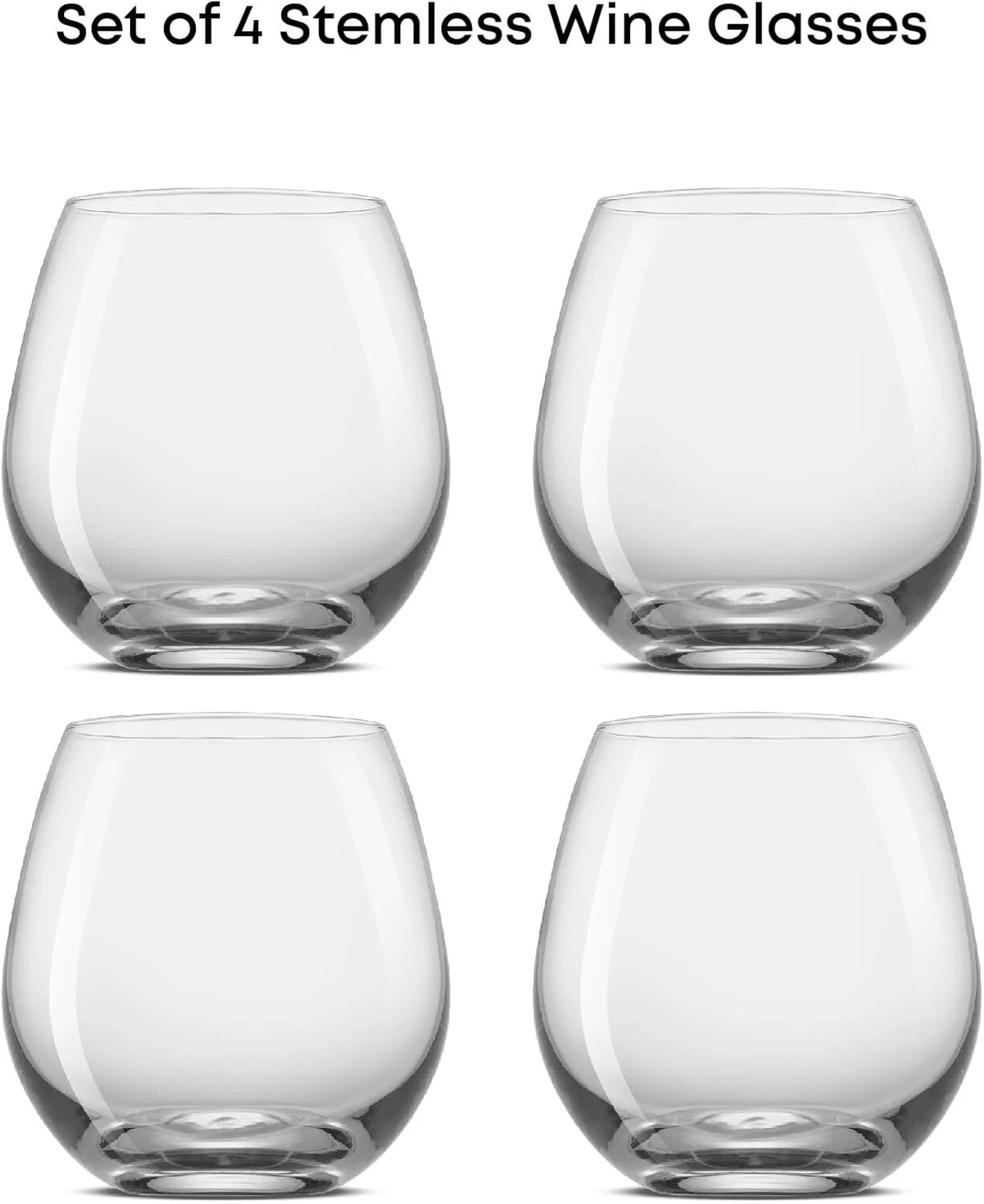 Spirits Stemless Wine Glasses for Red or White Wine (Set of 4)-15-Ounces | eBay